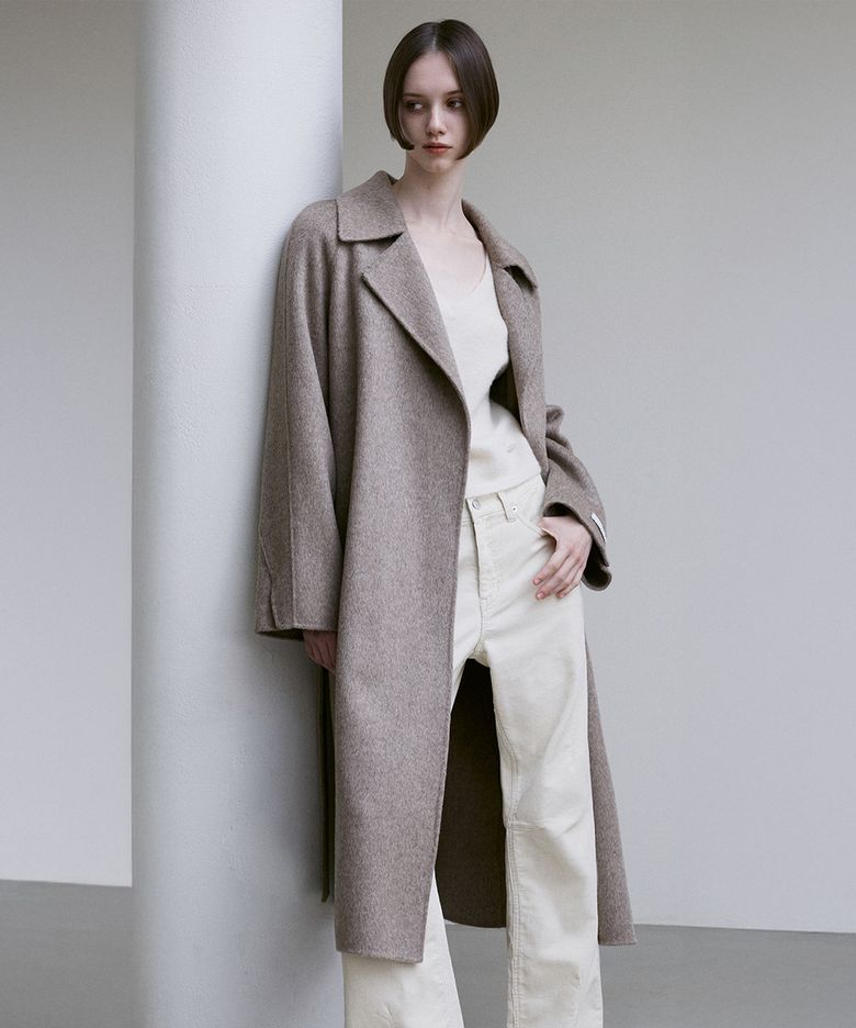 HANDMADE WOOL BELTED COAT MO