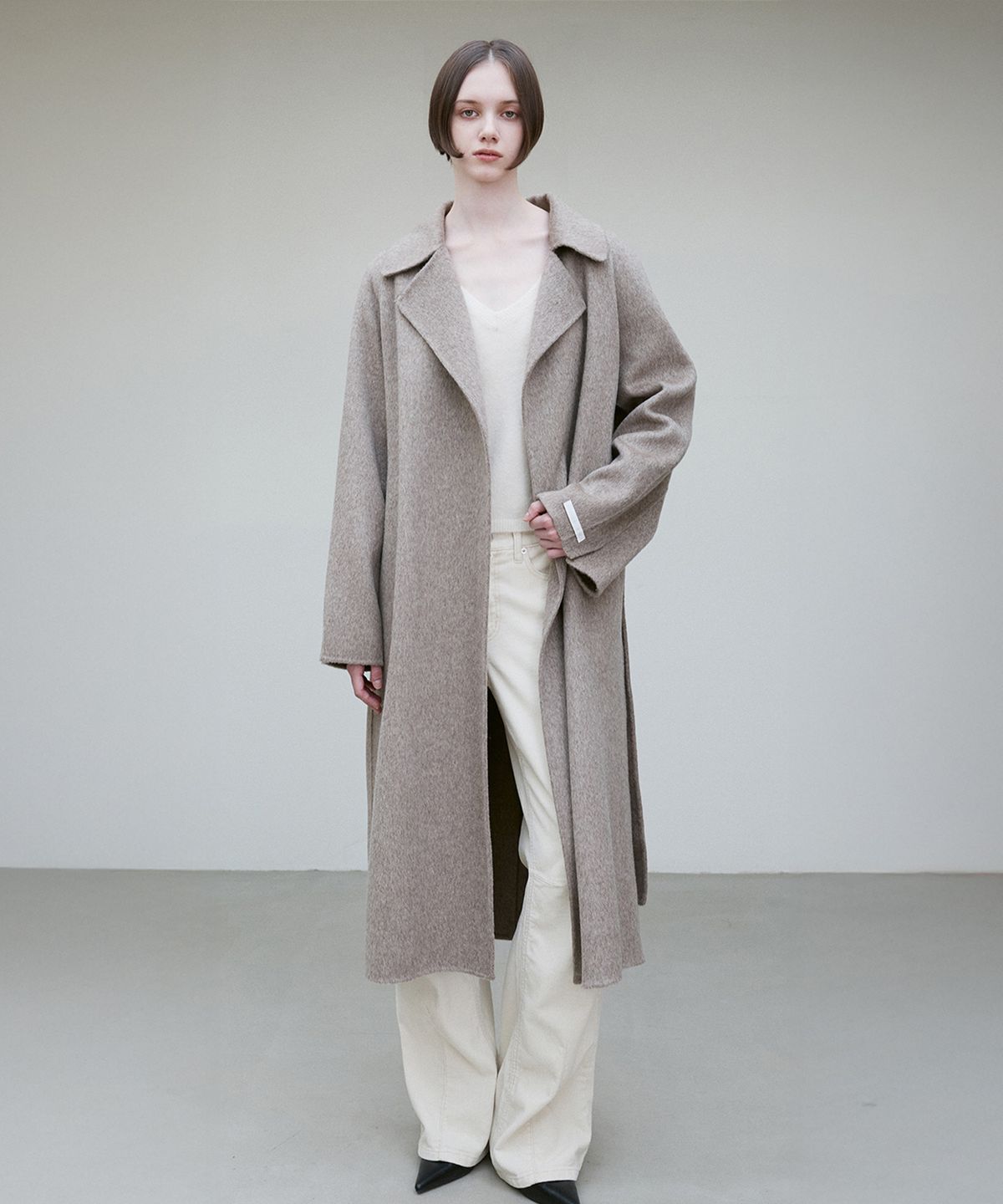 리이(RE RHEE) HANDMADE WOOL BELTED COAT MO