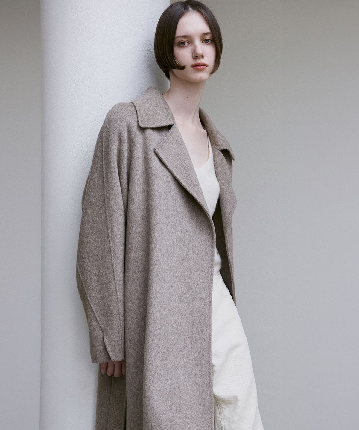 리이(RE RHEE) HANDMADE WOOL BELTED COAT MO