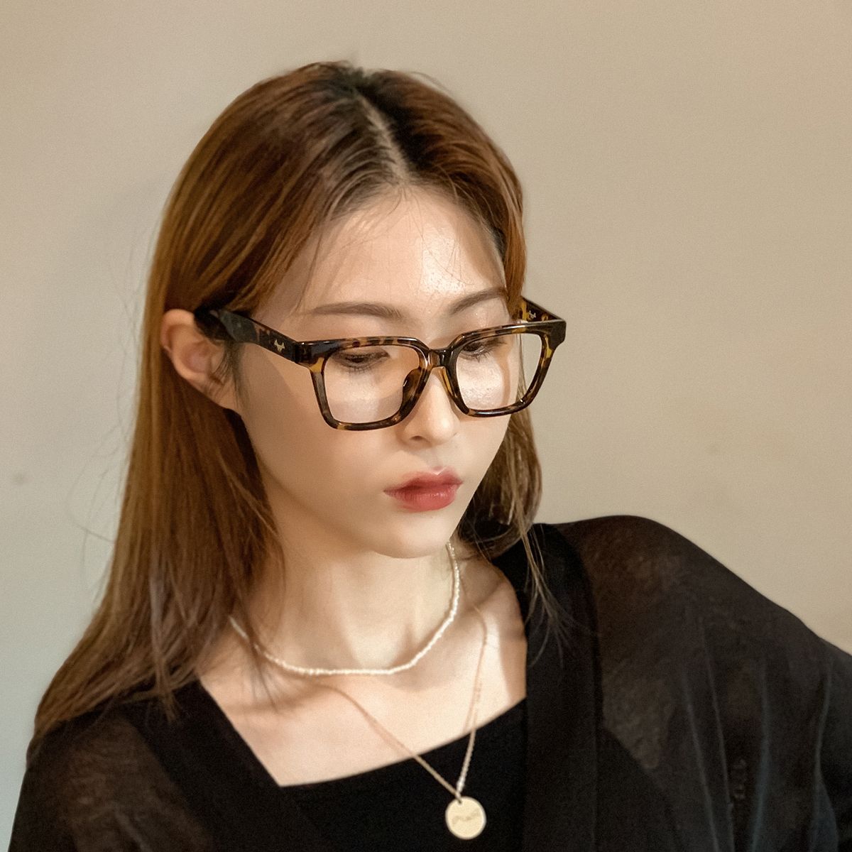 소다몬(SODAMON) 뿔테 호피무늬 안경테 HT901-C02(남여공용)