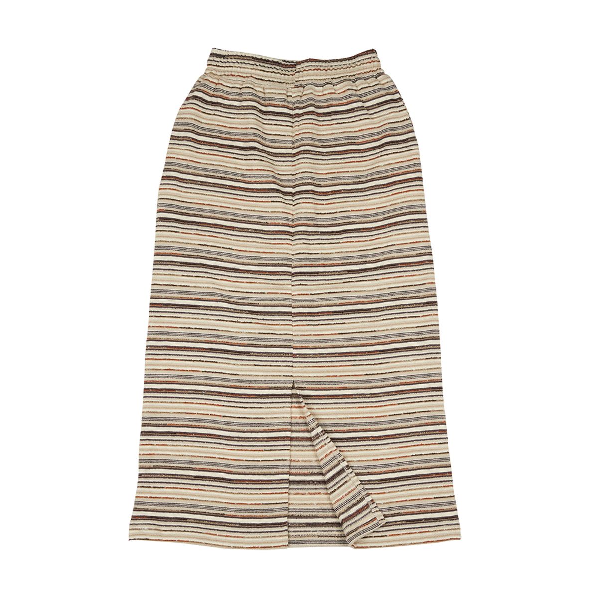 이지지(EEGEEGEE) Stripe Knit Skirt [Beige]