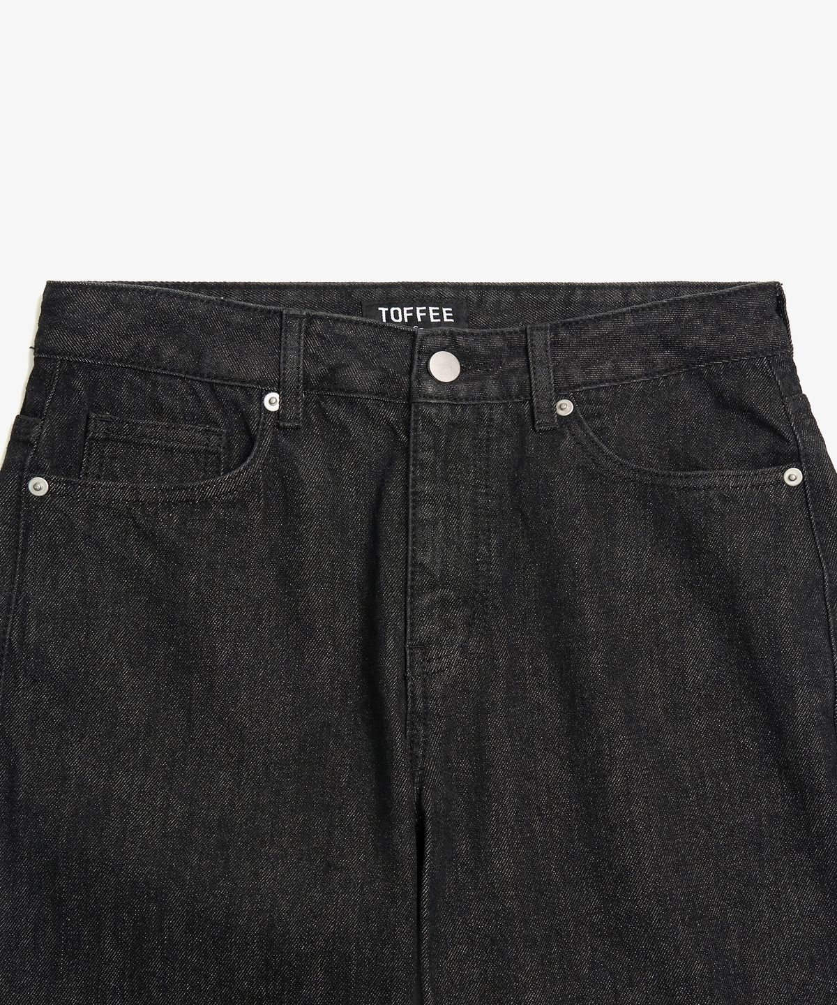 토피(TOFFEE) 와이드 데님 팬츠 (R.BLACK)