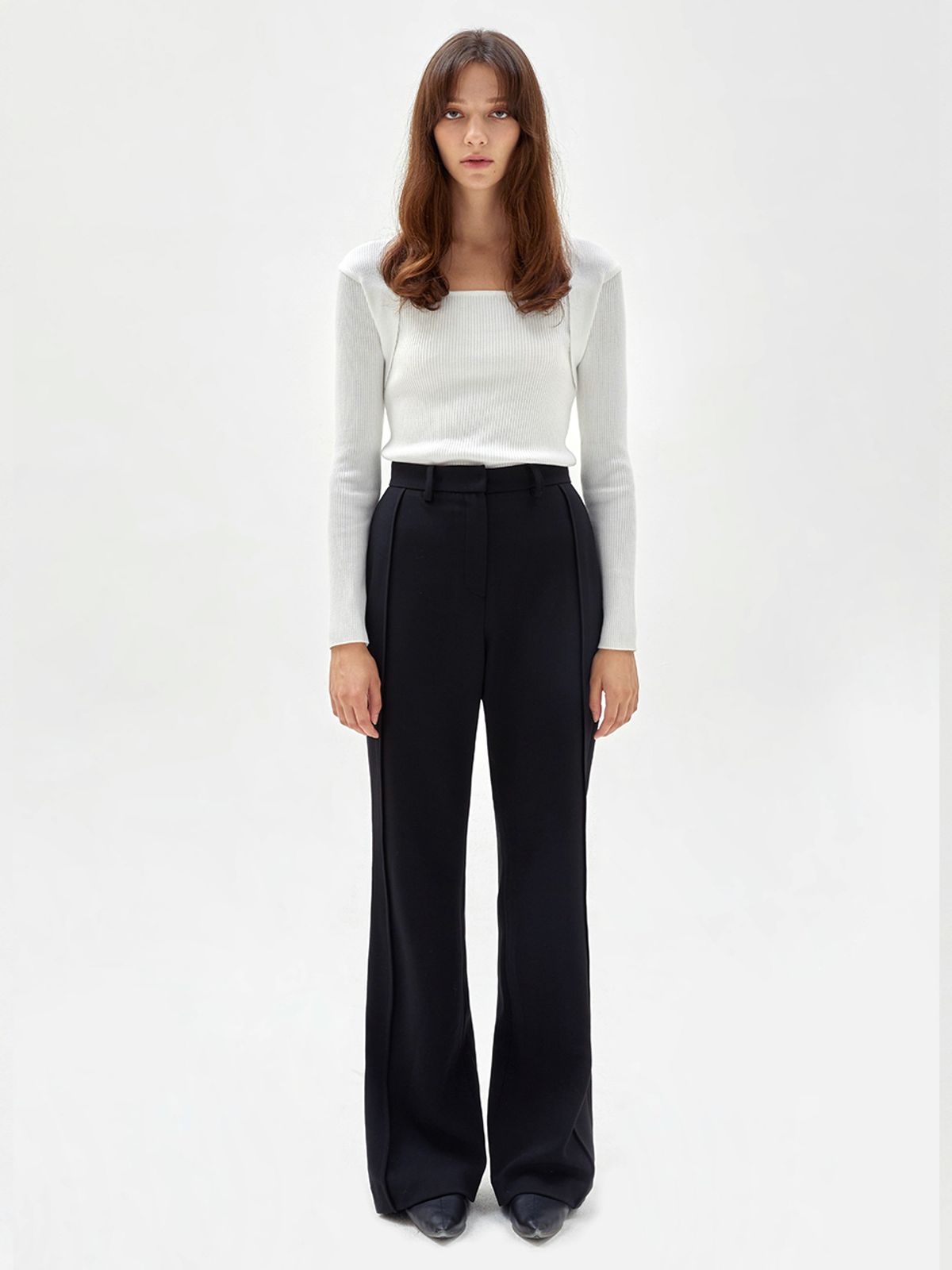 해브레스(HAVELESS) LINED BOOTS CUT TROUSERS BLACK