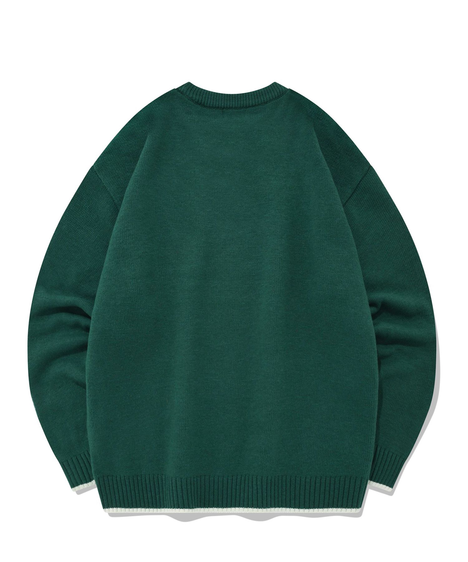 MUSINSA | COVERNAT Lambswool C logo crew neck knit green