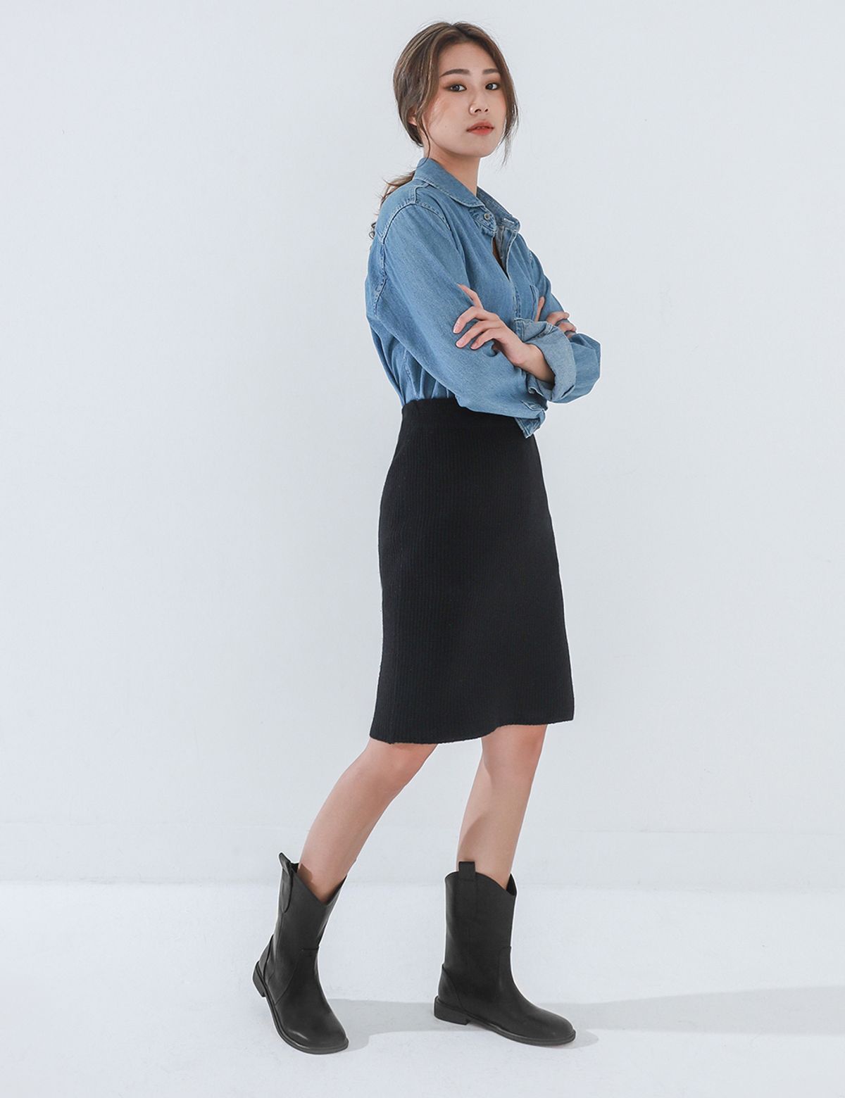 세컨데일리(SECONDAILY) SD92101-BLACK BOREN 보렌 미들부츠