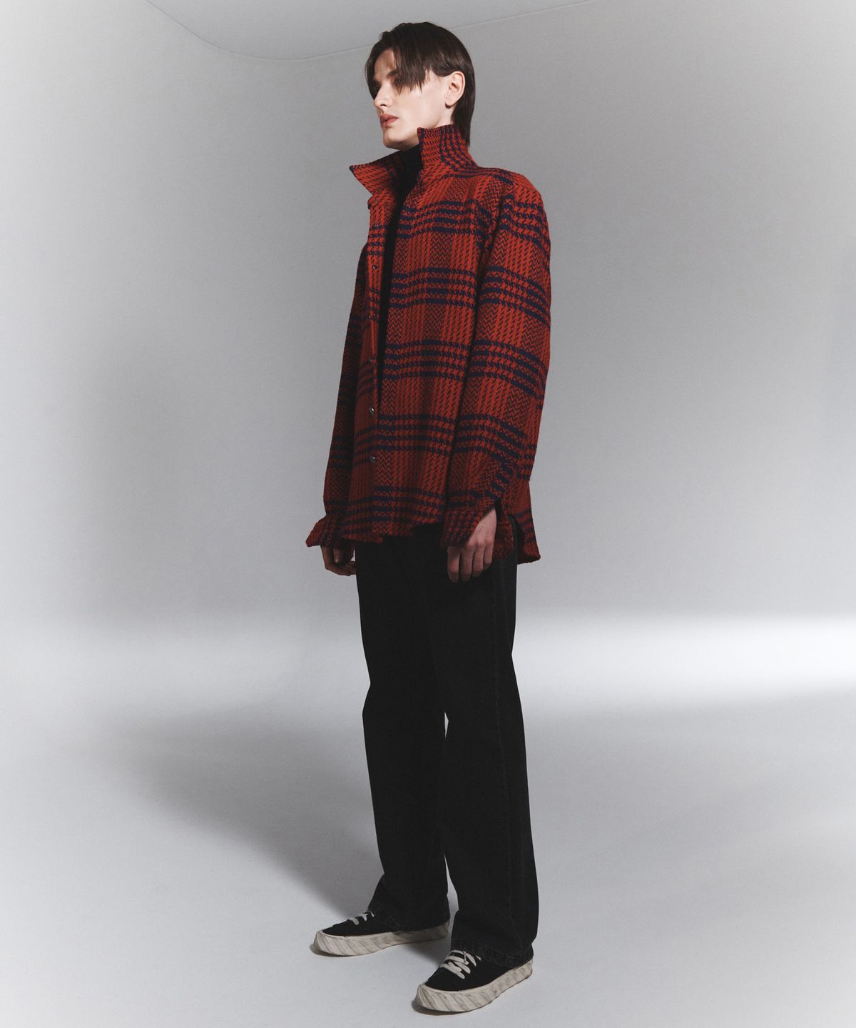 나이트플로우(NIGHT FLOW) Classic Checked Wool Shirt (Red)