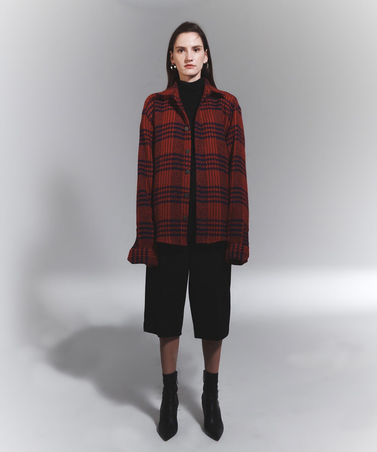 나이트플로우(NIGHT FLOW) Classic Checked Wool Shirt (Red)
