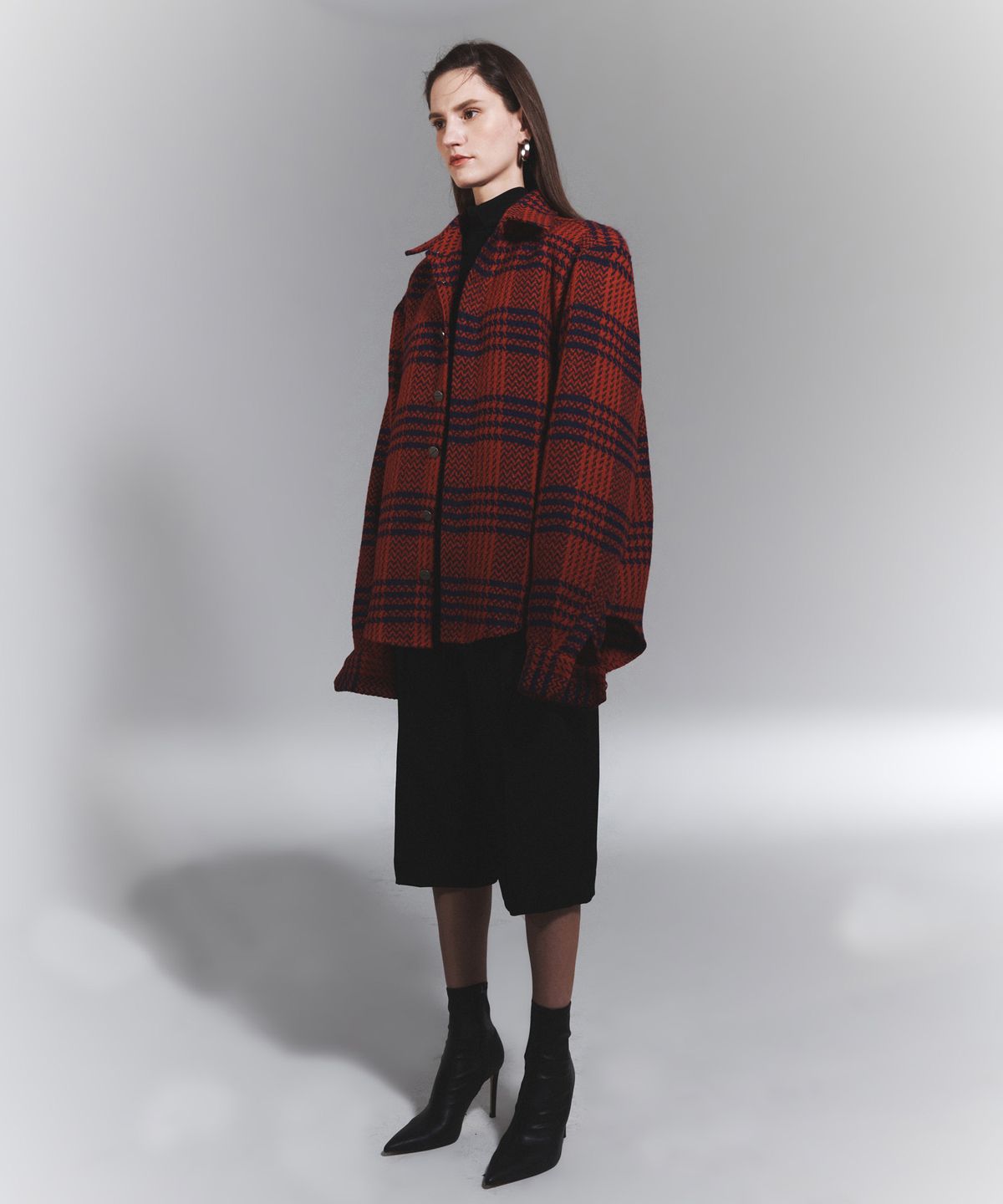 나이트플로우(NIGHT FLOW) Classic Checked Wool Shirt (Red)