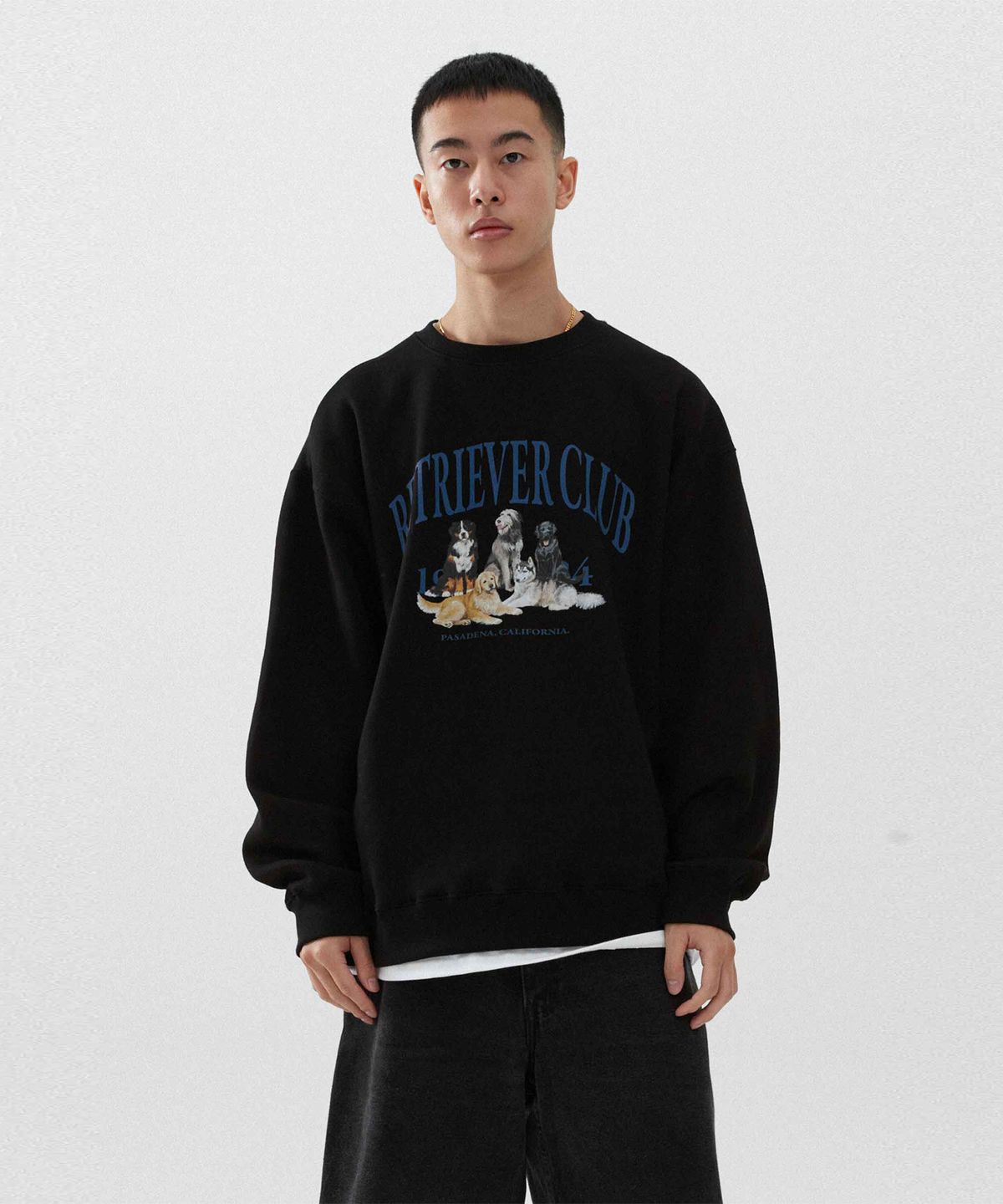 리트리버클럽(RETRIEVER CLUB) RETRIEVER FRIENDS CREWNECK [BLACK]