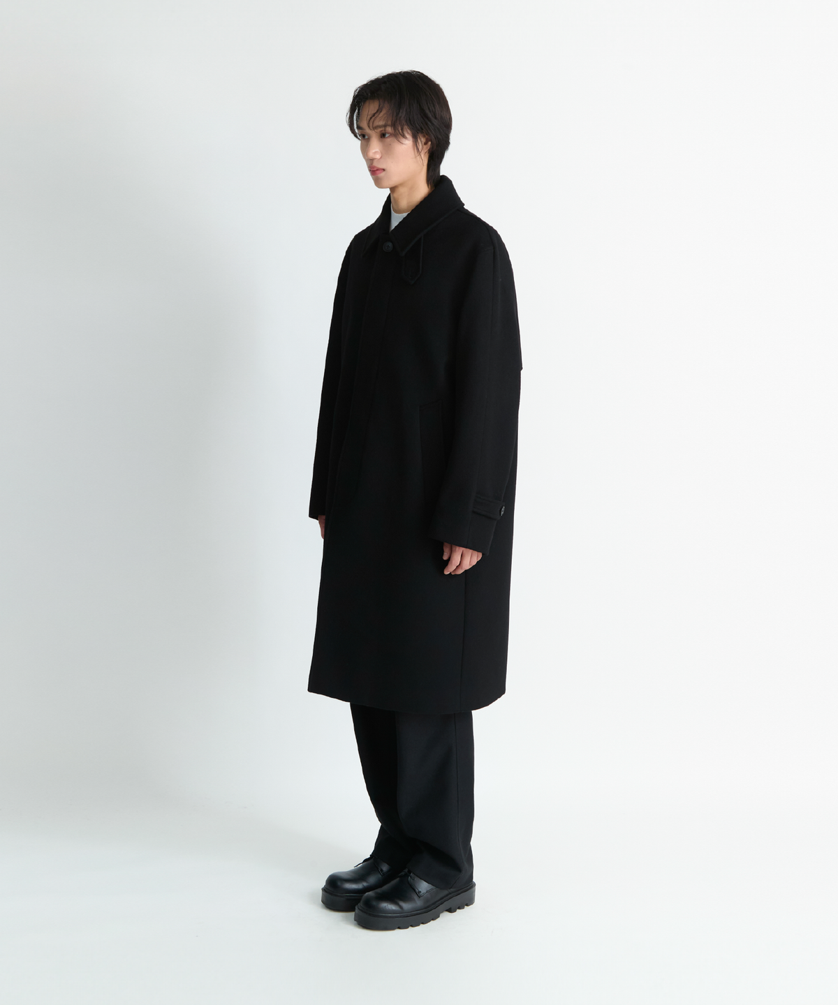 넌블랭크(NONBLANK) 발마칸 코트_BLACK