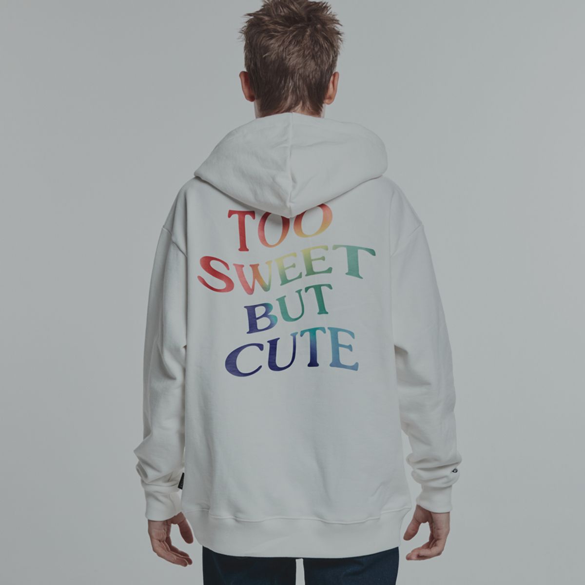 디스펑트(DYSFUNCT) TOO SWEET BUT CUTE HOODIE (WHITE/RAINBOW)