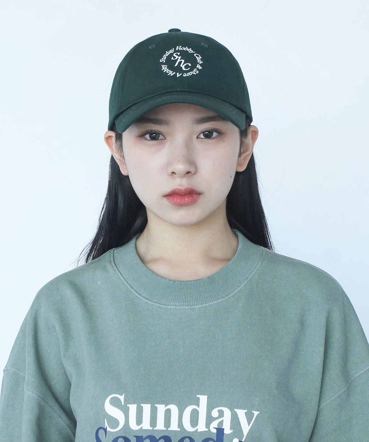 선데이하비클럽(SUNDAY HOBBY CLUB) SHC 써클 로고 커브캡-포레스트