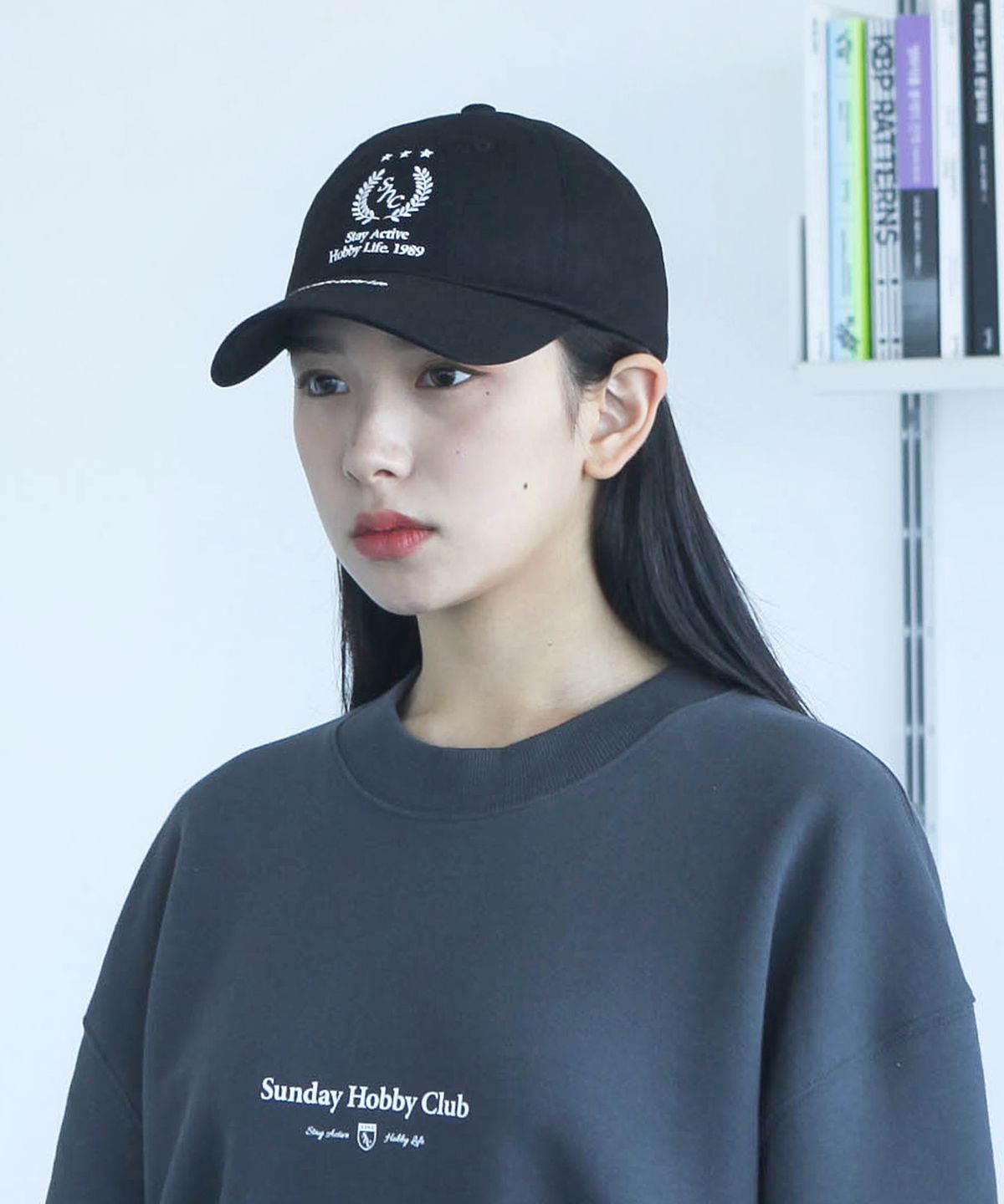 선데이하비클럽(SUNDAY HOBBY CLUB) 베이 리프 커브캡-블랙