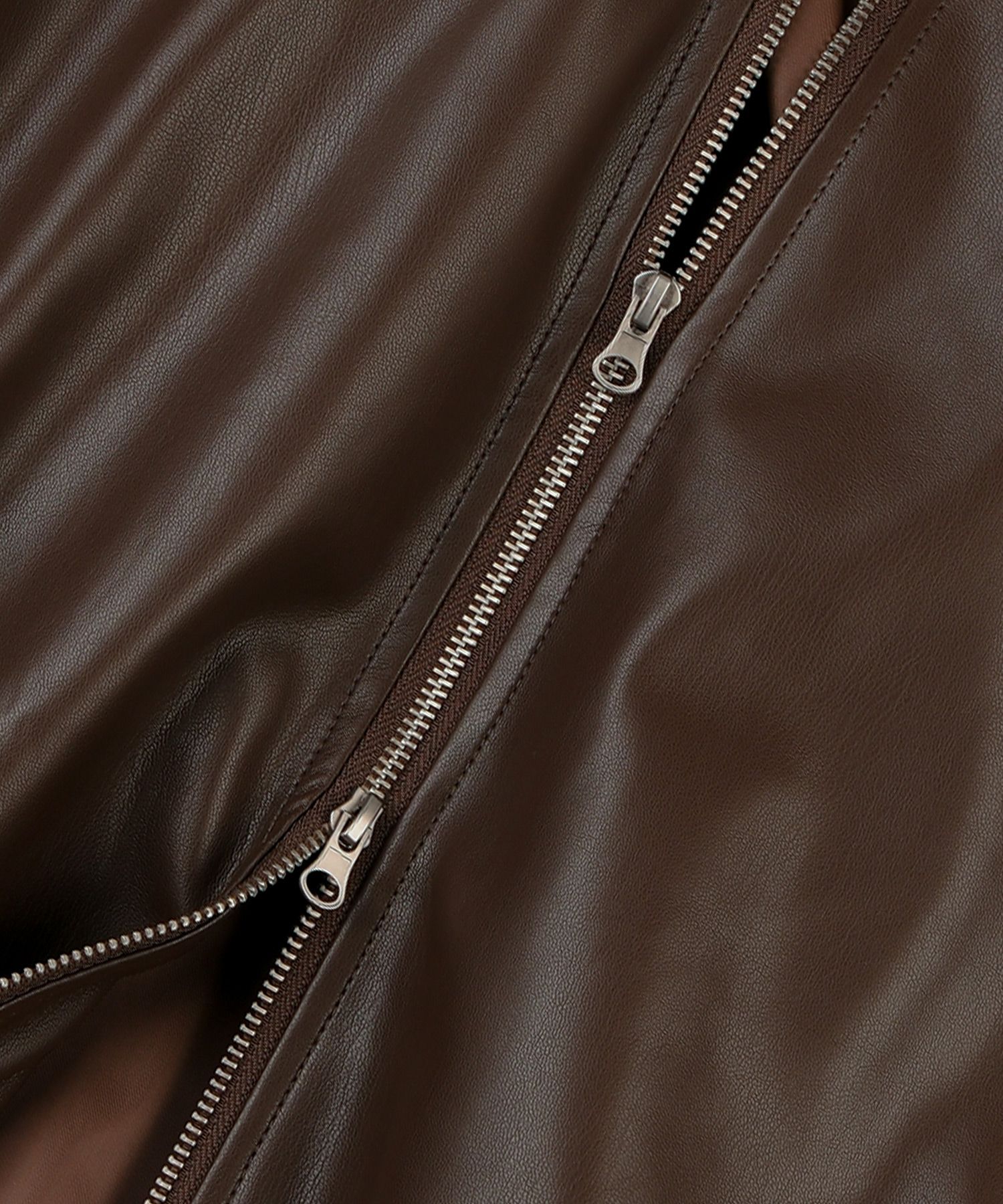 MUSINSA | PLACE STUDIO Vegan Leather Overfit Blouson [Brown]