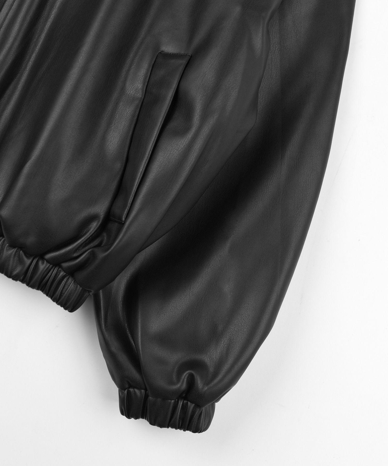MUSINSA | PLACE STUDIO Vegan Leather Overfit Blouson [Black]