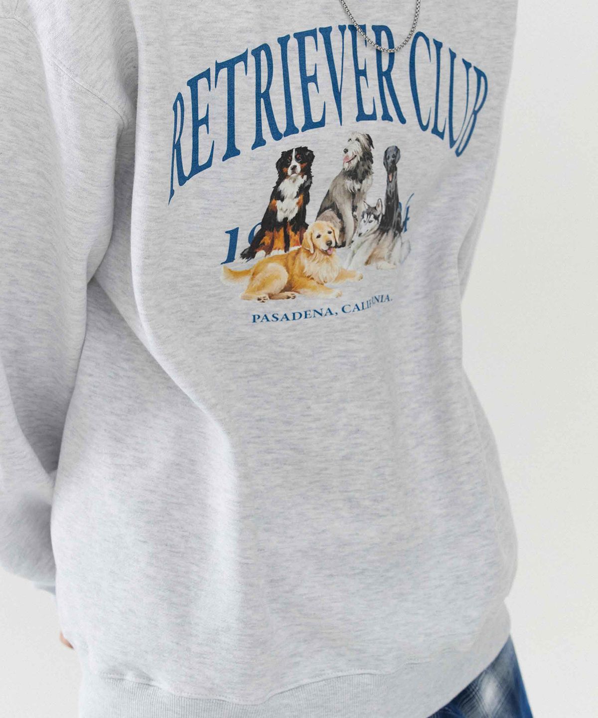 리트리버클럽(RETRIEVER CLUB) RETRIEVER FRIENDS CREWNECK [MELANGE GRAY]