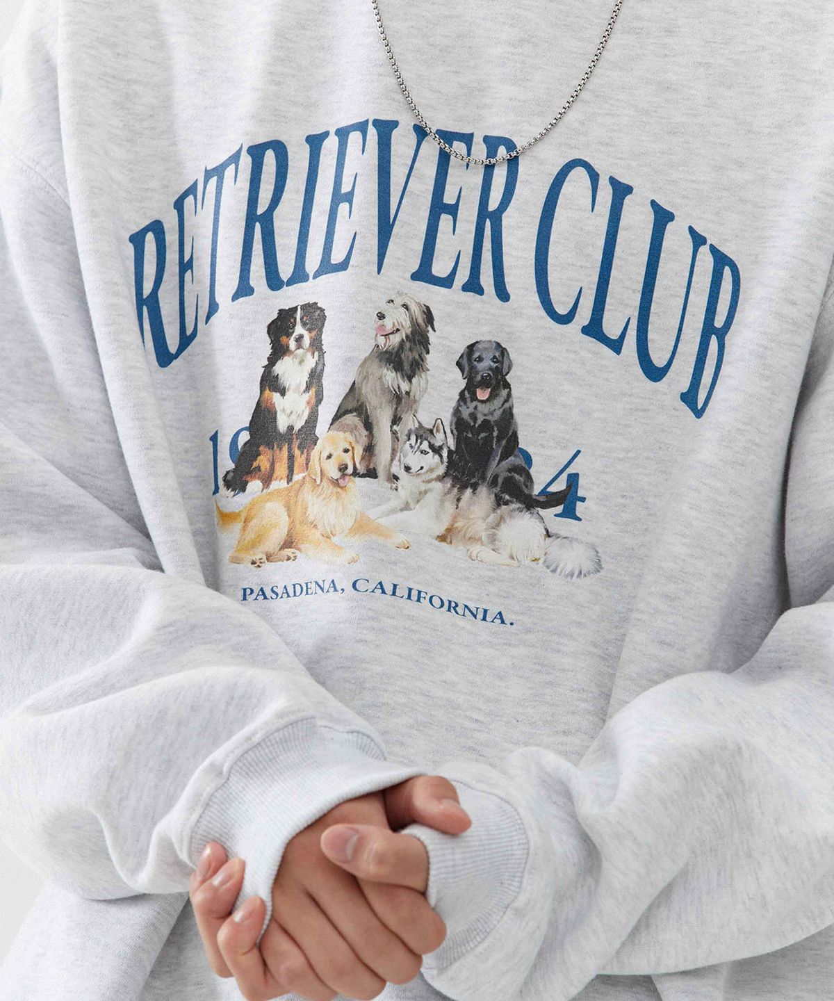 리트리버클럽(RETRIEVER CLUB) RETRIEVER FRIENDS CREWNECK [MELANGE GRAY]