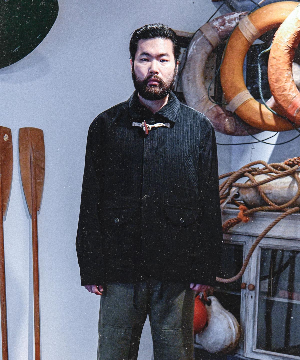 비디알(VDR) CORDUROY TOGGLE 4POCKET JACKET [Black Night]