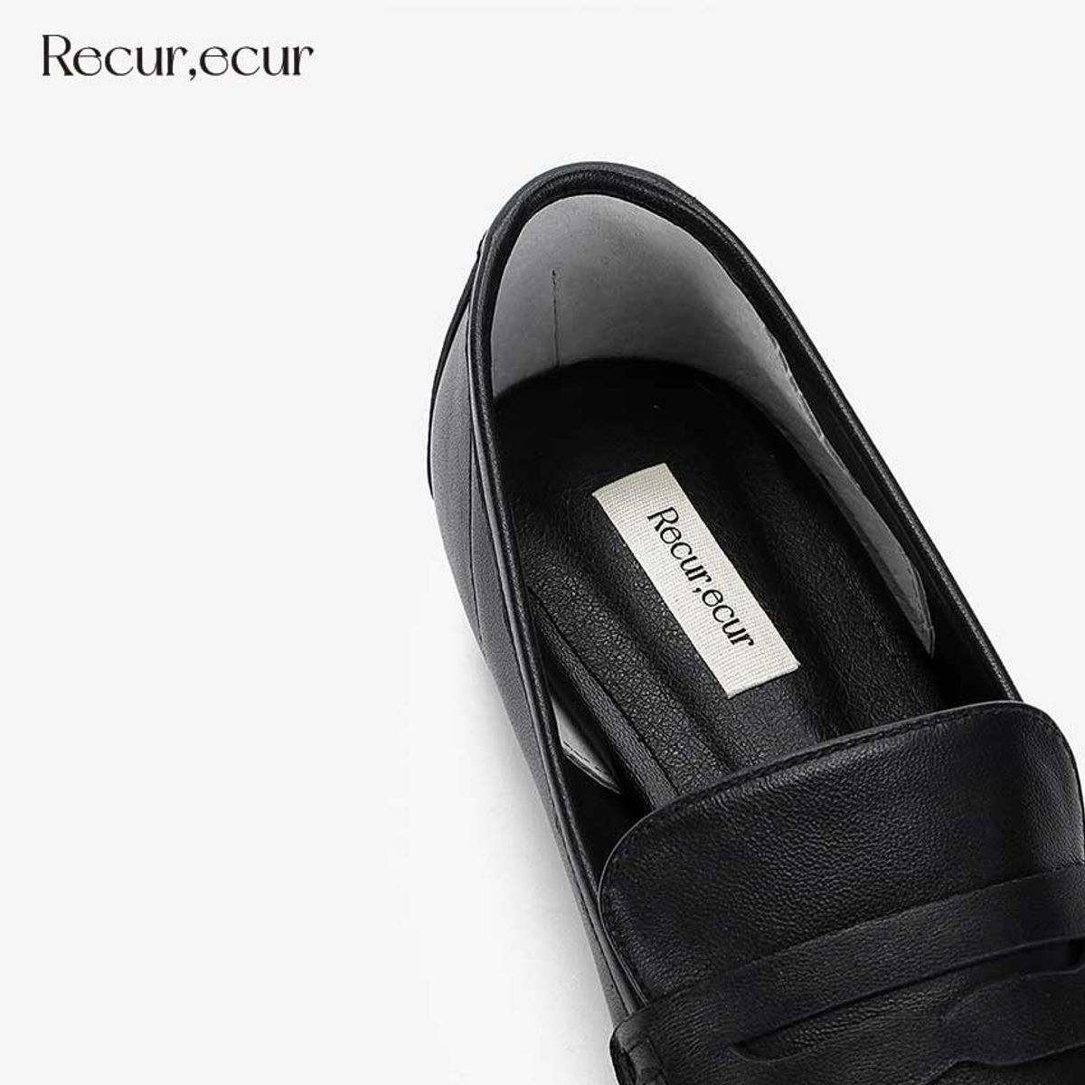 르쿠어에쿠어(RECUR ECUR) [샹제리제 라인] 1332 르쿠어 에쿠어 엠마 로퍼 블랙