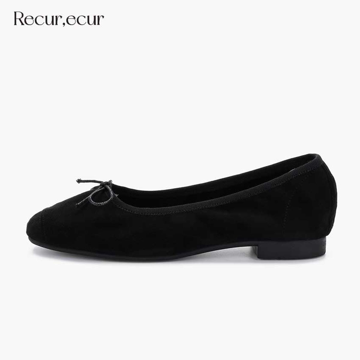 르쿠어에쿠어(RECUR ECUR) [마레 라인] 1350 르쿠어 에쿠어 지젤 플랫 블랙