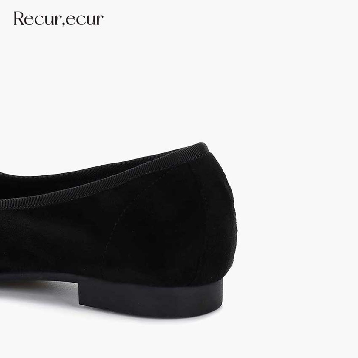 르쿠어에쿠어(RECUR ECUR) [마레 라인] 1350 르쿠어 에쿠어 지젤 플랫 블랙