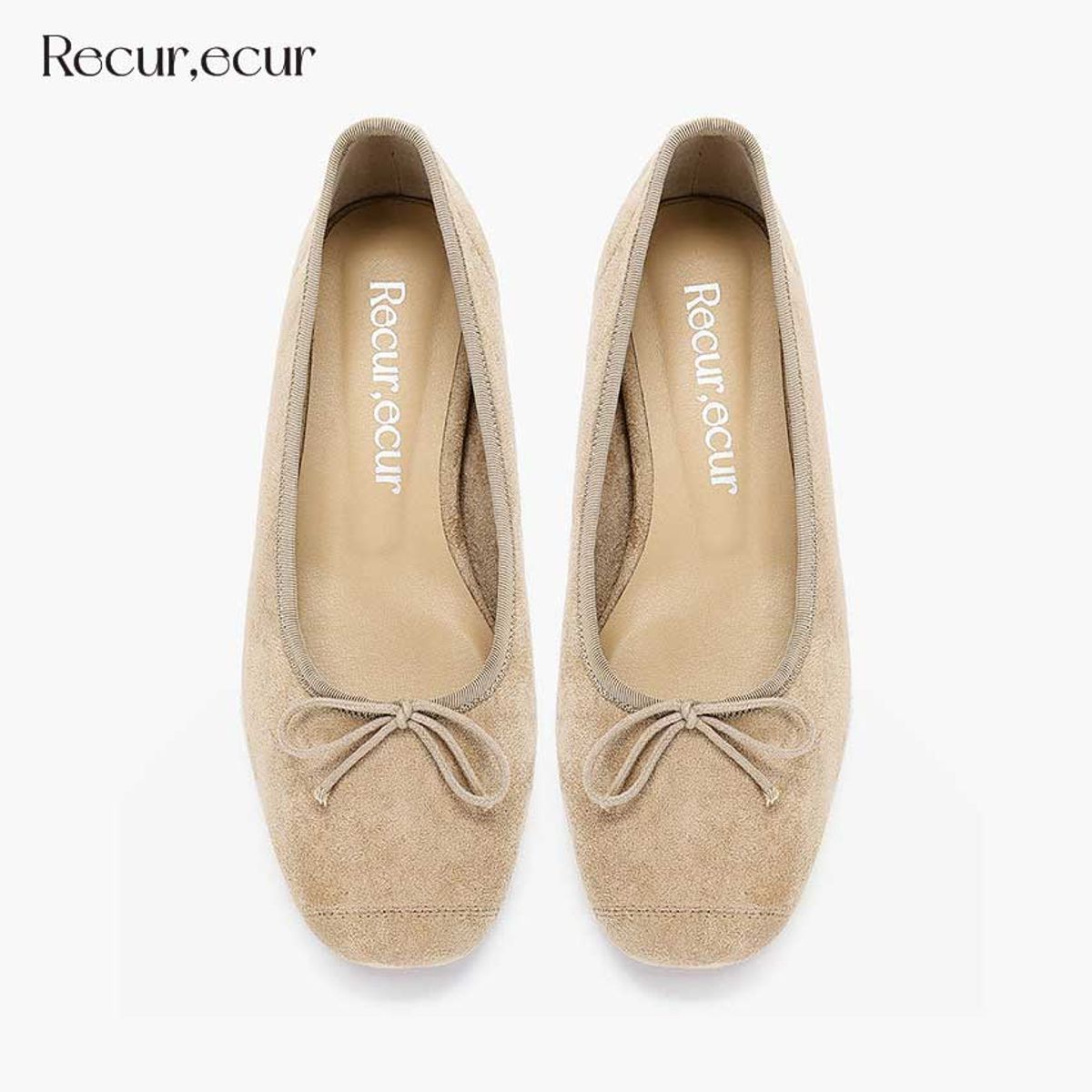 르쿠어에쿠어(RECUR ECUR) [마레 라인] 1351 르쿠어 에쿠어 지젤 플랫 베이지