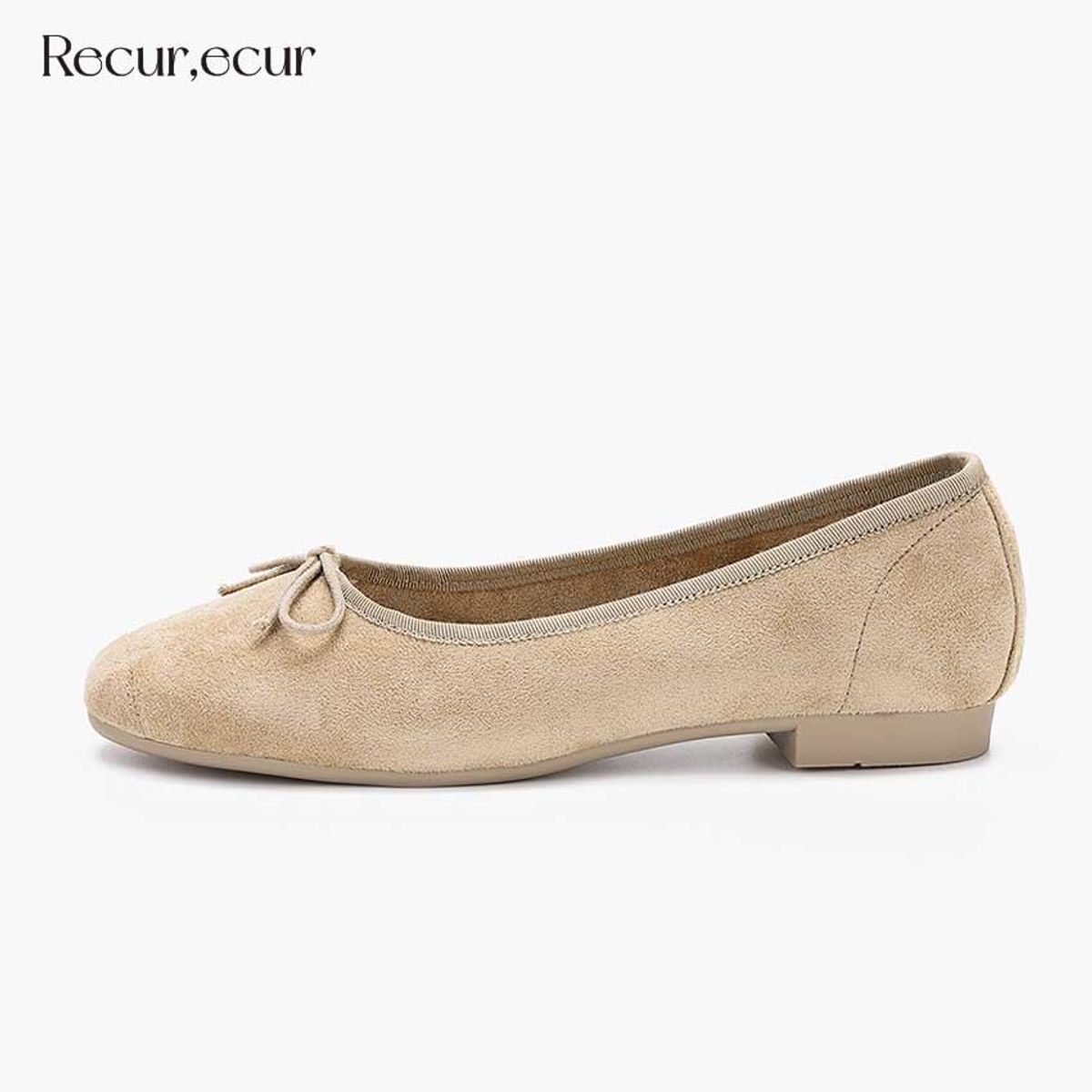 르쿠어에쿠어(RECUR ECUR) [마레 라인] 1351 르쿠어 에쿠어 지젤 플랫 베이지