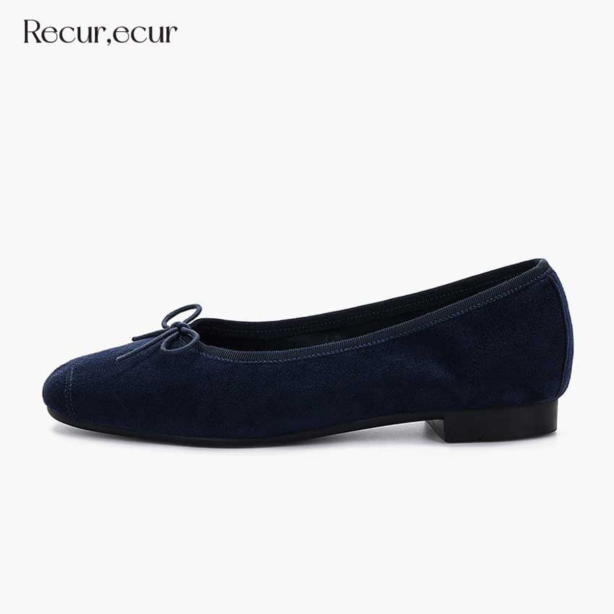 르쿠어에쿠어(RECUR ECUR) 르쿠어 에쿠어 지젤 플랫 네이비 1359