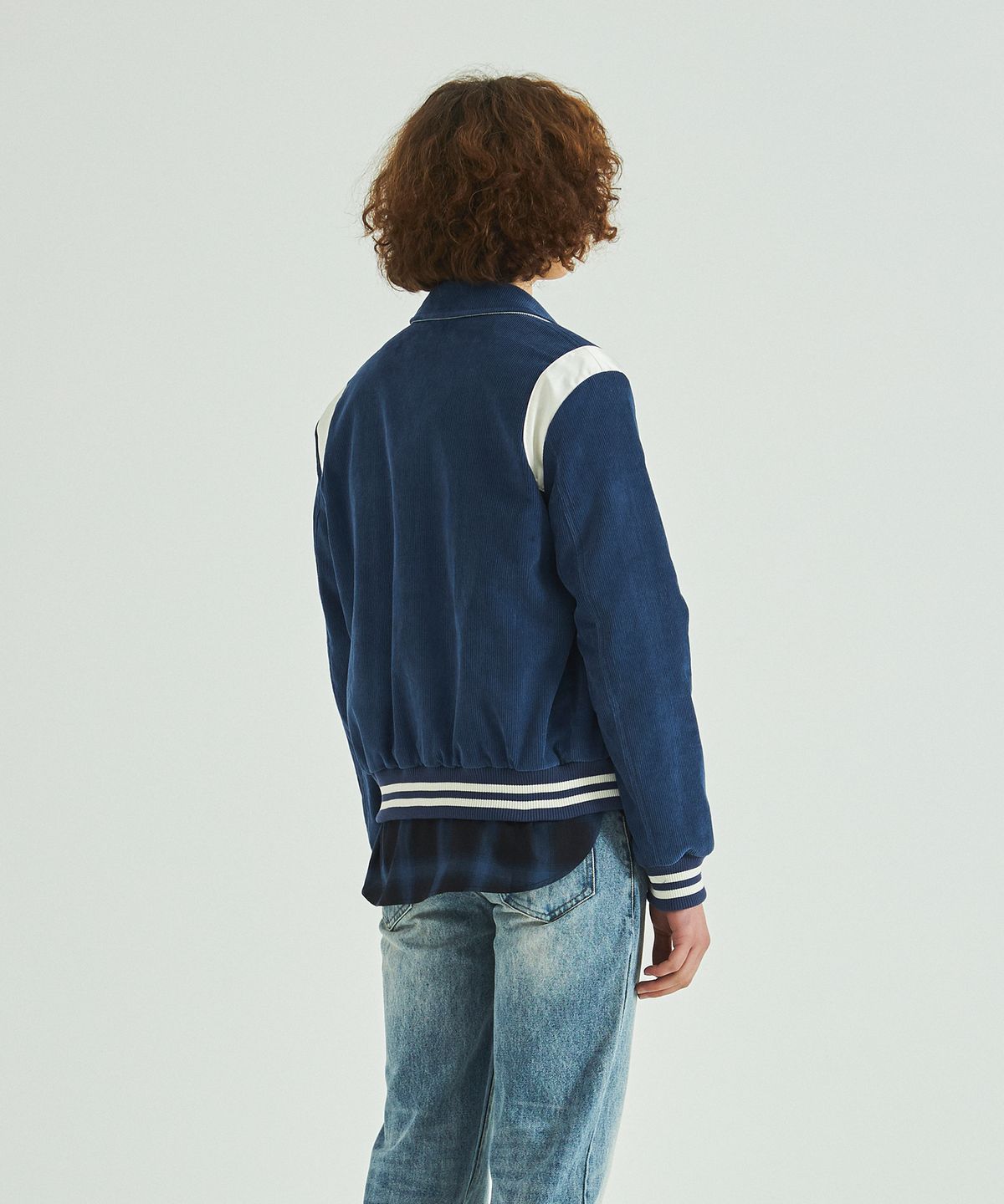 롤링스튜디오(ROLLINGSTUDIOS) CORDUROY VARSITY JACKET ROYAL BLUE