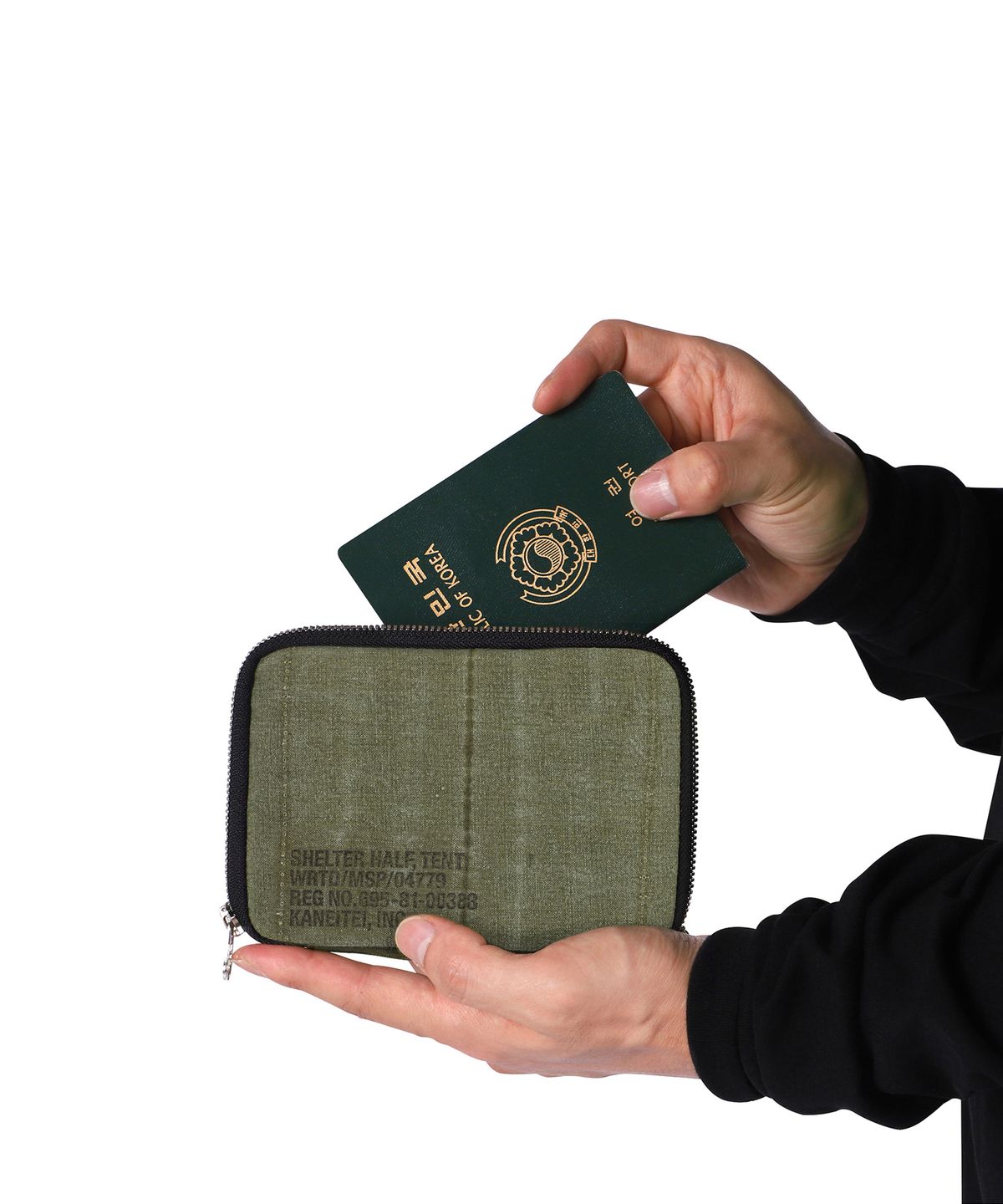 카네이테이(KANEITEI) SEI ZIP WALLET L (OLIVE DRAB) / UPCYCLED