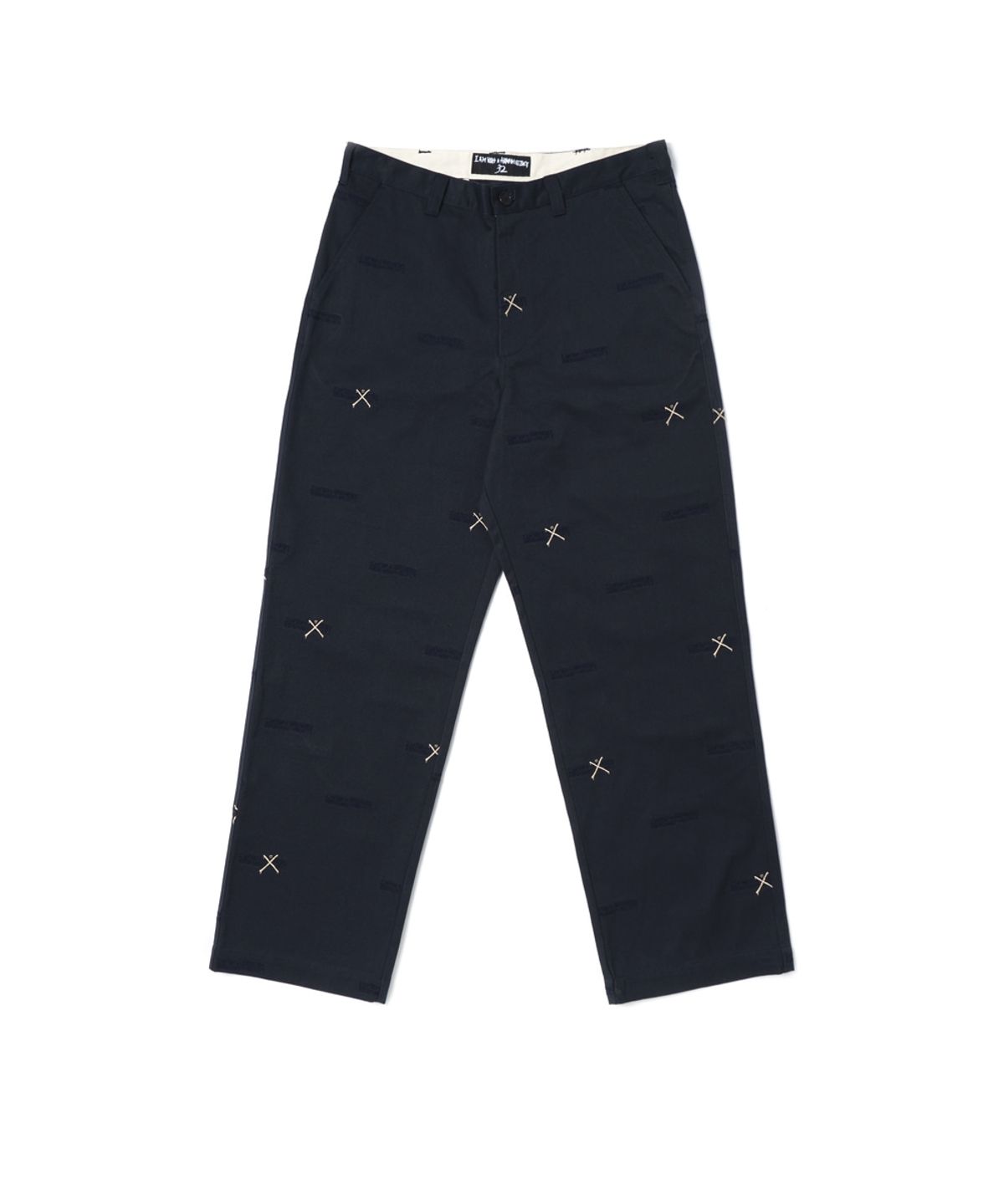아임낫어휴먼비잉(I AM NOT A HUMAN BEING) LOGO ALLOVER WORK PANTS - NAVY