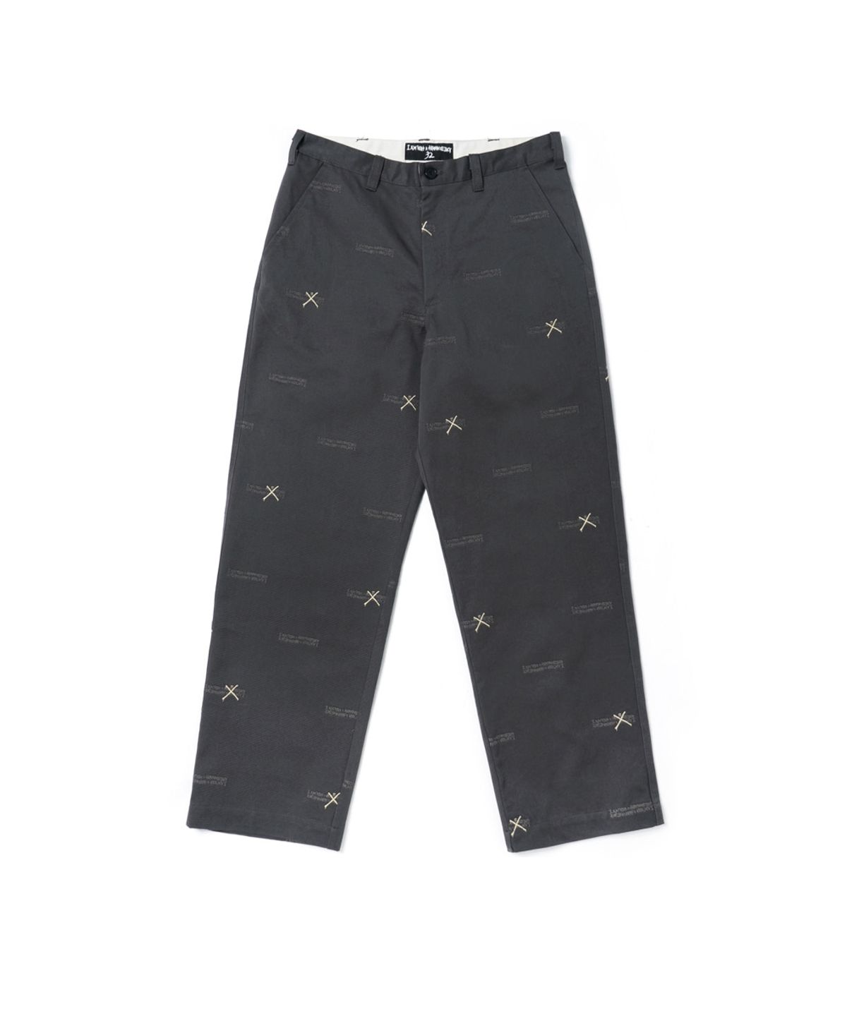 아임낫어휴먼비잉(I AM NOT A HUMAN BEING) LOGO ALLOVER WORK PANTS - CHARCOAL