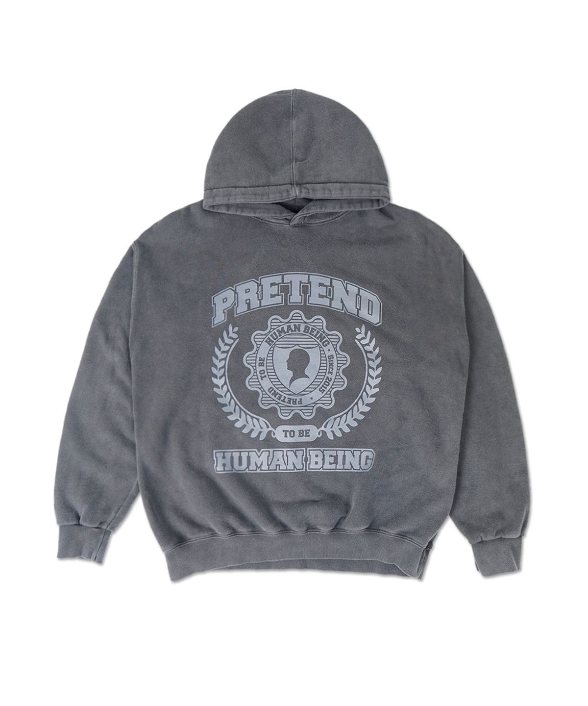 아임낫어휴먼비잉(I AM NOT A HUMAN BEING) COLLEGE LOGO HOODIE - PIGMENT CHARCOAL