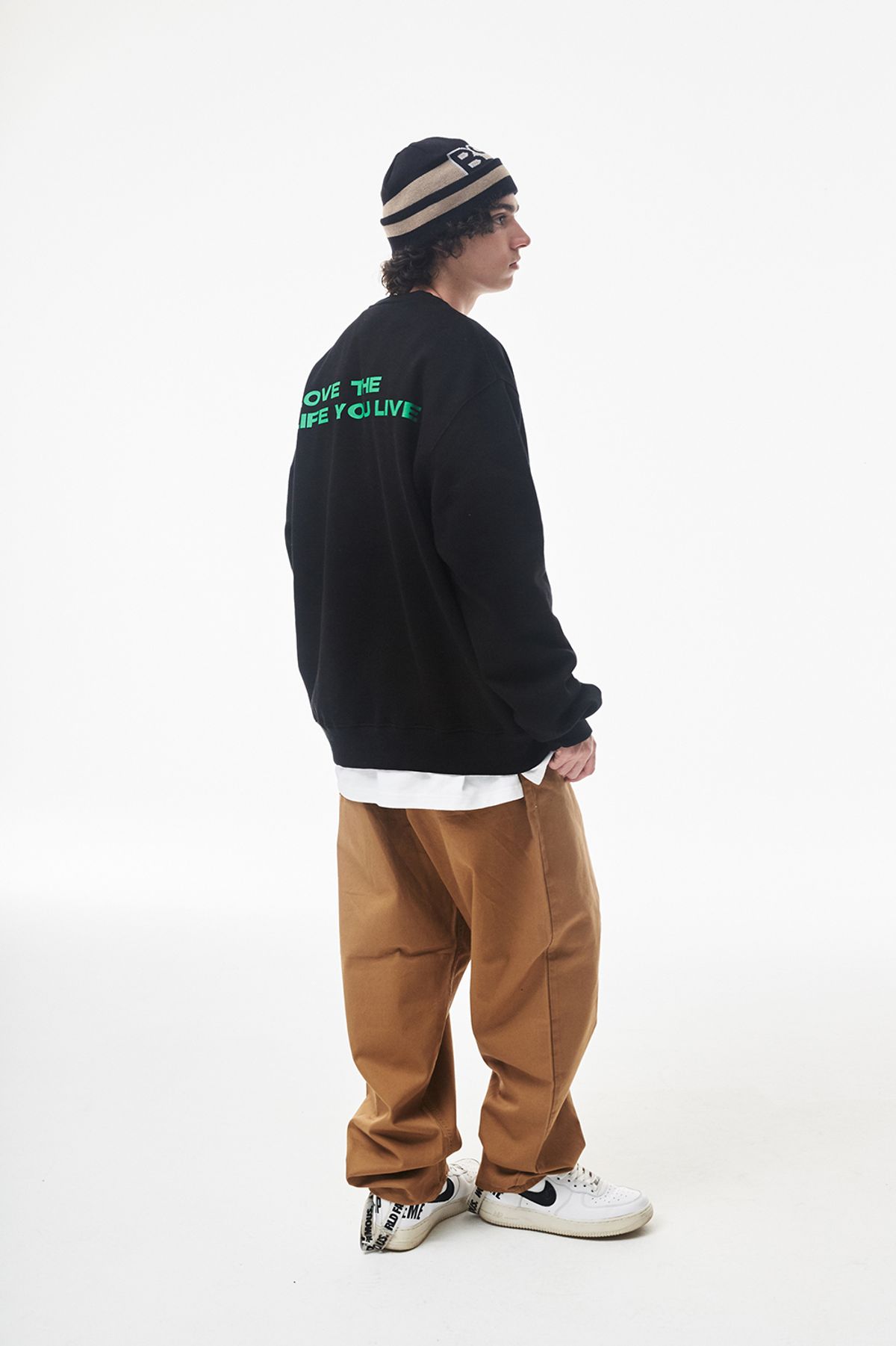 비에스래빗(BSRABBIT) 미드90 배기 코튼 팬츠 카멜