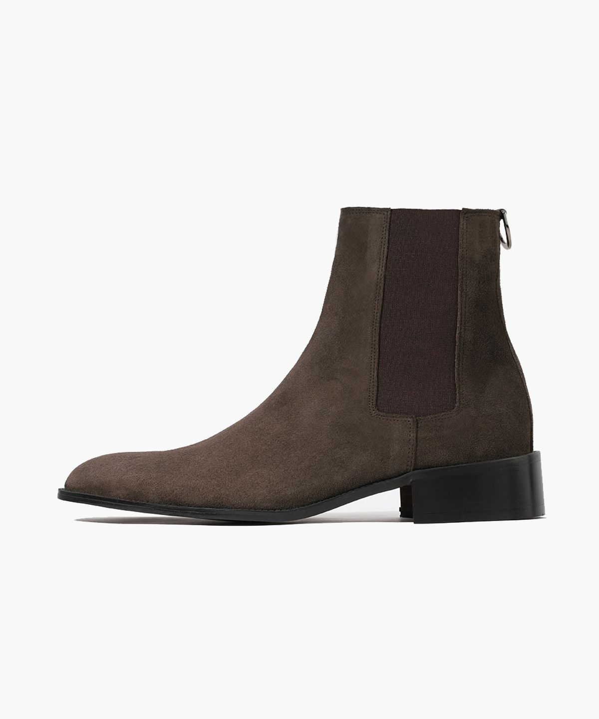 피렌체 아뜨리에(FIRENZE ATELIER) 하이 앵클라인 슬림토 스웨이드 첼시부츠 3342-QS [DARK BROWN]
