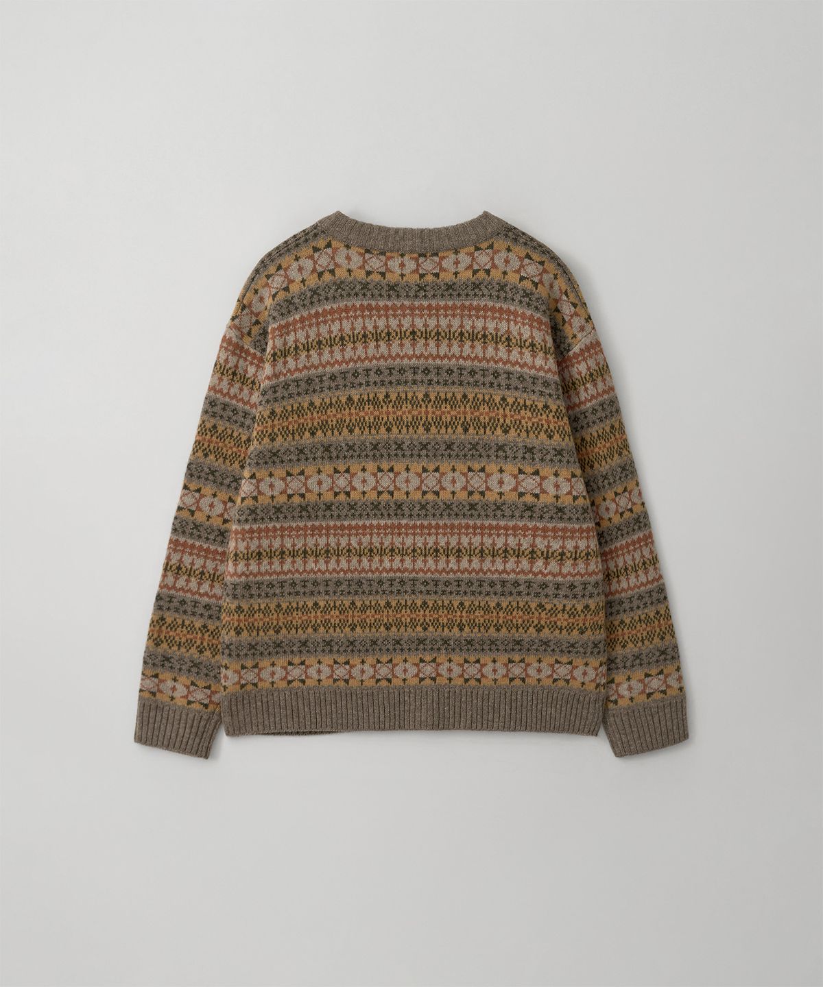 어나더 오피스(ANOTHER OFFICE) Grandma Fairisle Cardigan (Orange Beige)
