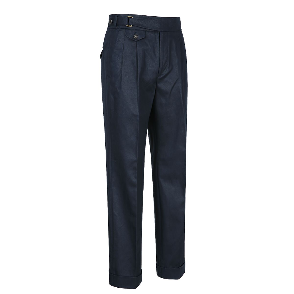 솔티(SORTIE) 20s Cotton Side Trousers (Navy)