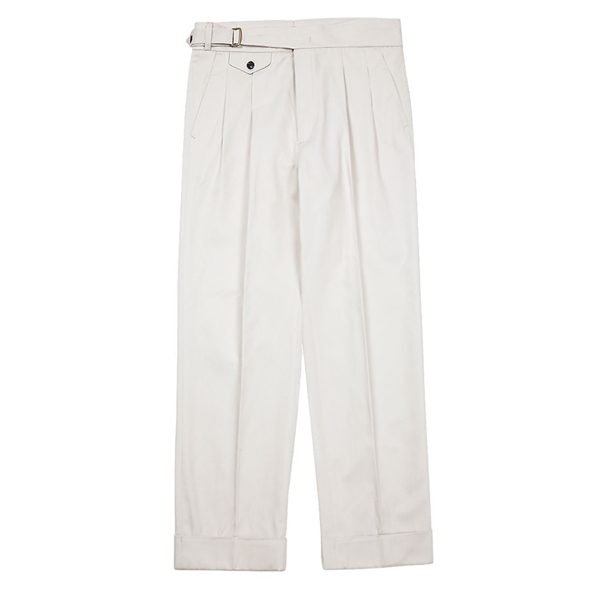 솔티(SORTIE) 20s Cotton Side Trousers (Ivory)