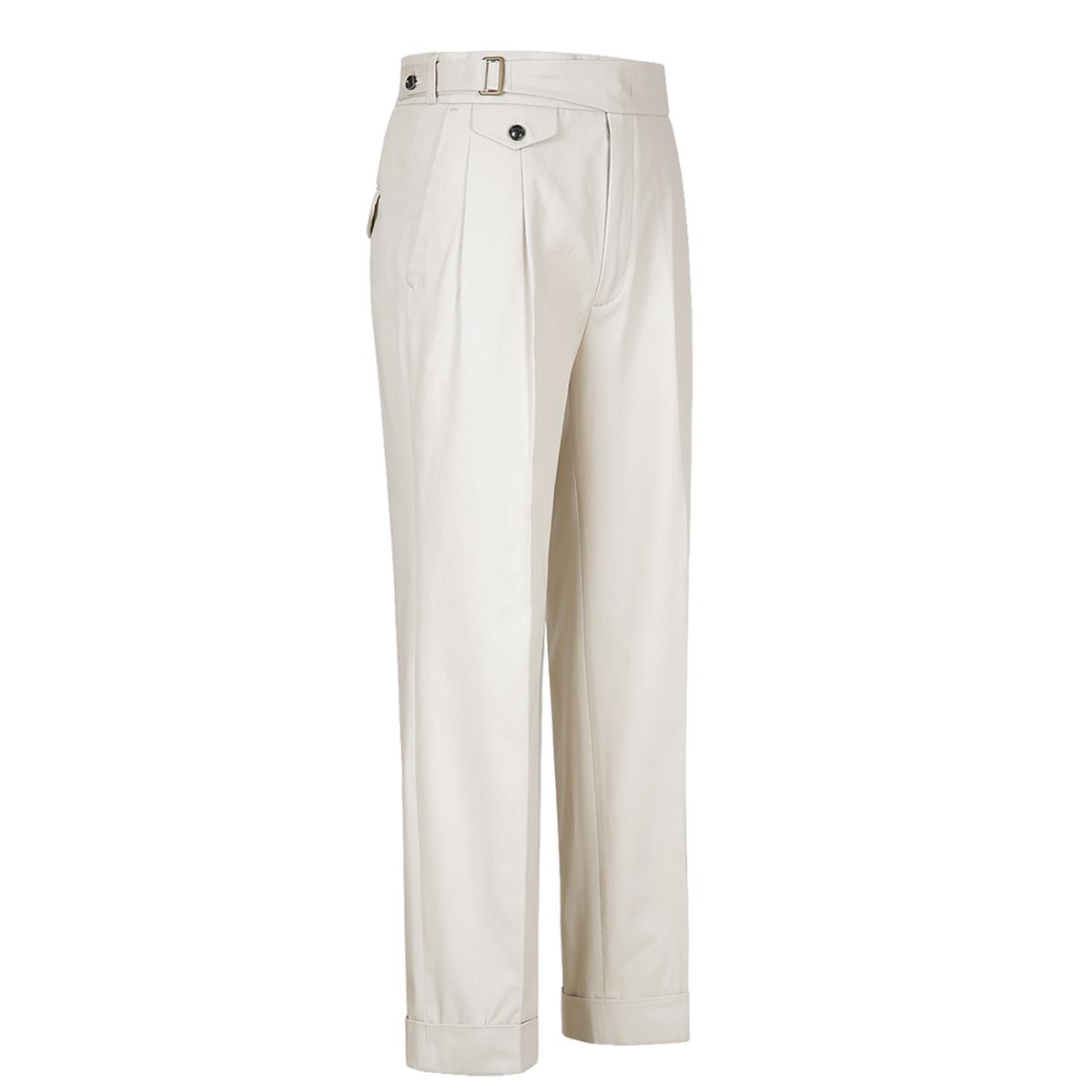솔티(SORTIE) 20s Cotton Side Trousers (Ivory)