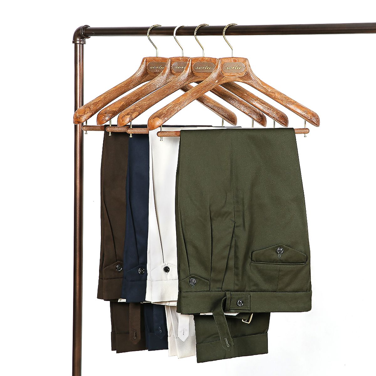 솔티(SORTIE) 20s Cotton Side Trousers (Ivory)