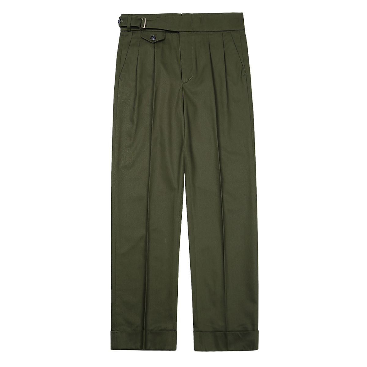 솔티(SORTIE) 20s Cotton Side Trousers (Khaki)