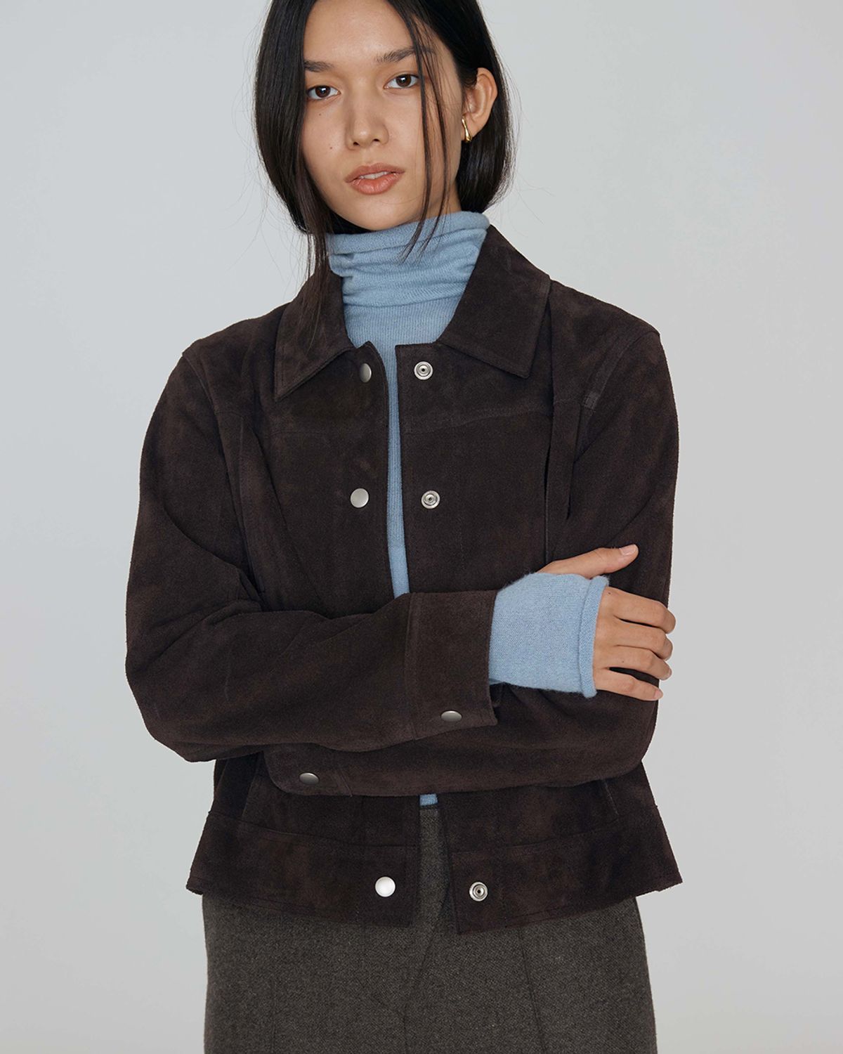 렘플레이스먼트(REMPLACEMENT) SUEDE JACKET - DARK BROWN