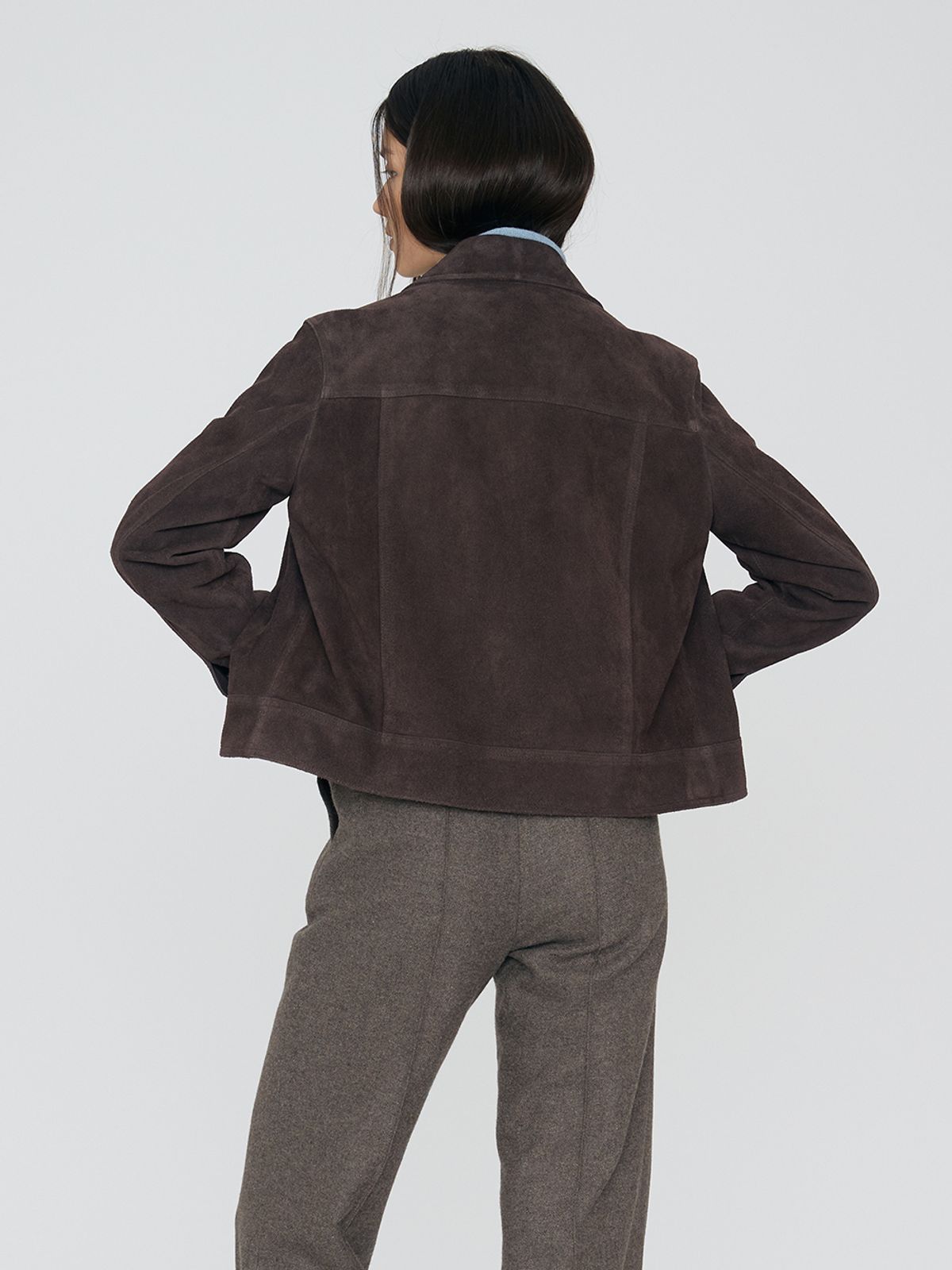 렘플레이스먼트(REMPLACEMENT) SUEDE JACKET - DARK BROWN