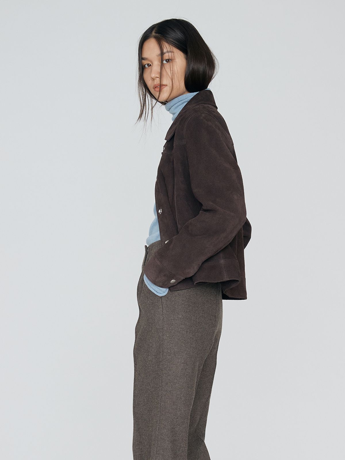 렘플레이스먼트(REMPLACEMENT) SUEDE JACKET - DARK BROWN