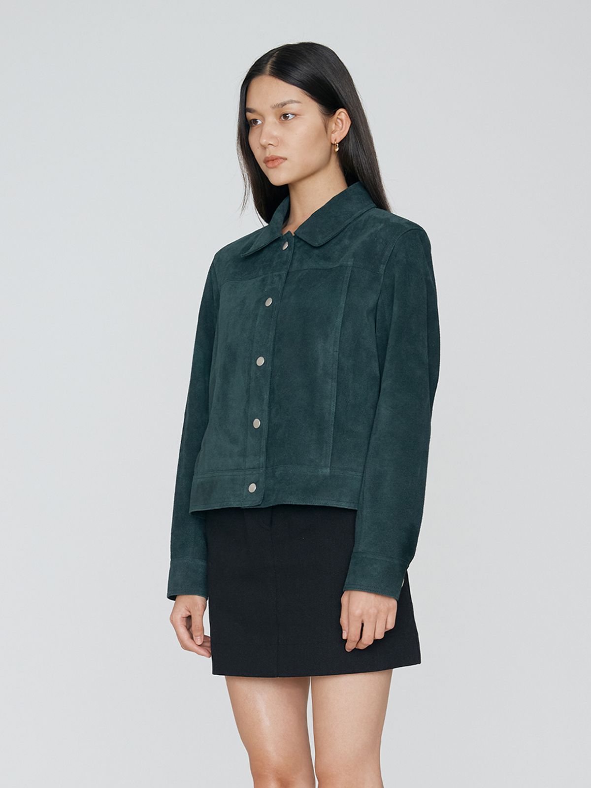 렘플레이스먼트(REMPLACEMENT) SUEDE JACKET - DEEP GREEN