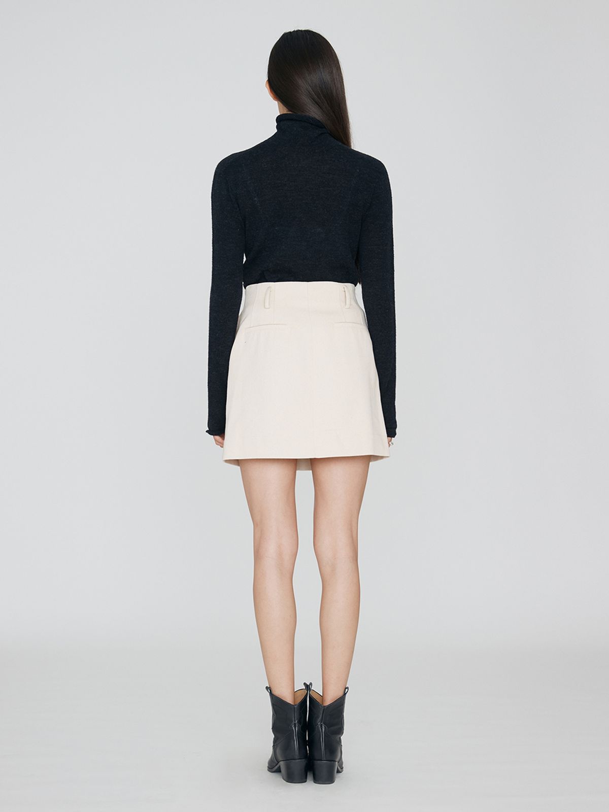 렘플레이스먼트(REMPLACEMENT) OBLIQUE LINE SKIRT - IVORY
