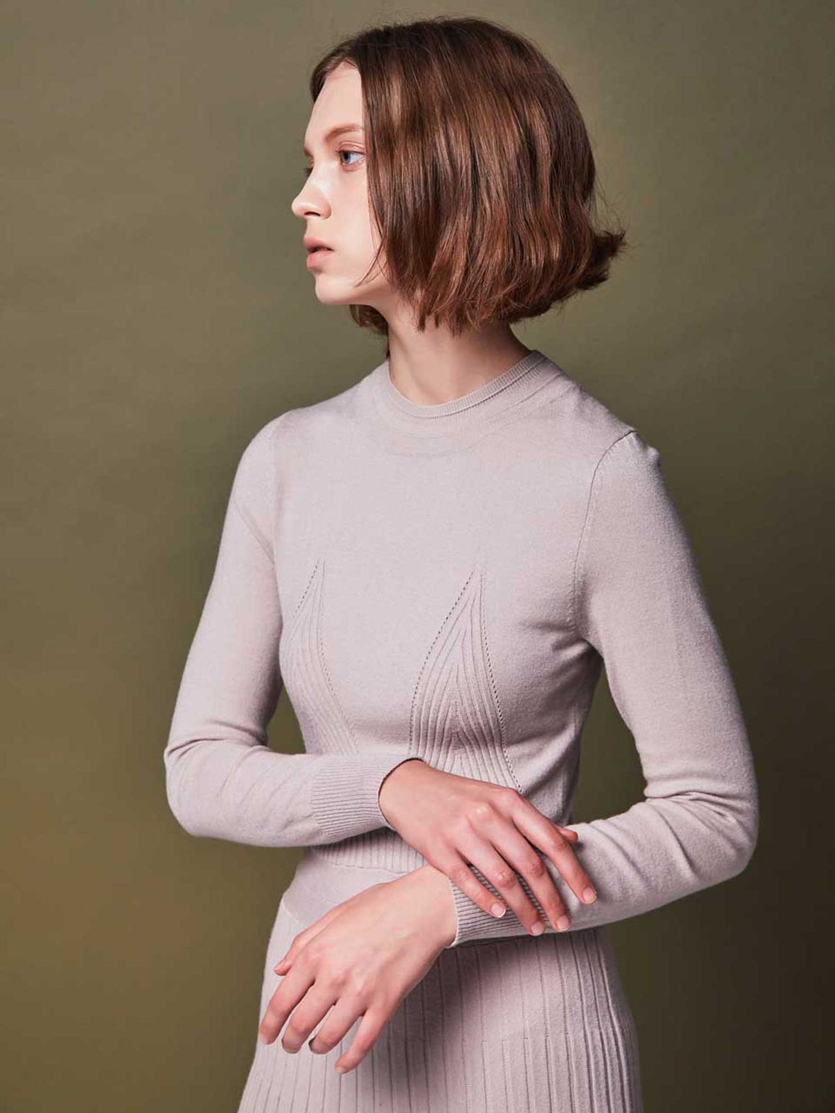 아이홀릭 캐시미어(AYIHOLIC CASHMERE) Flared rib knit dress #5colors