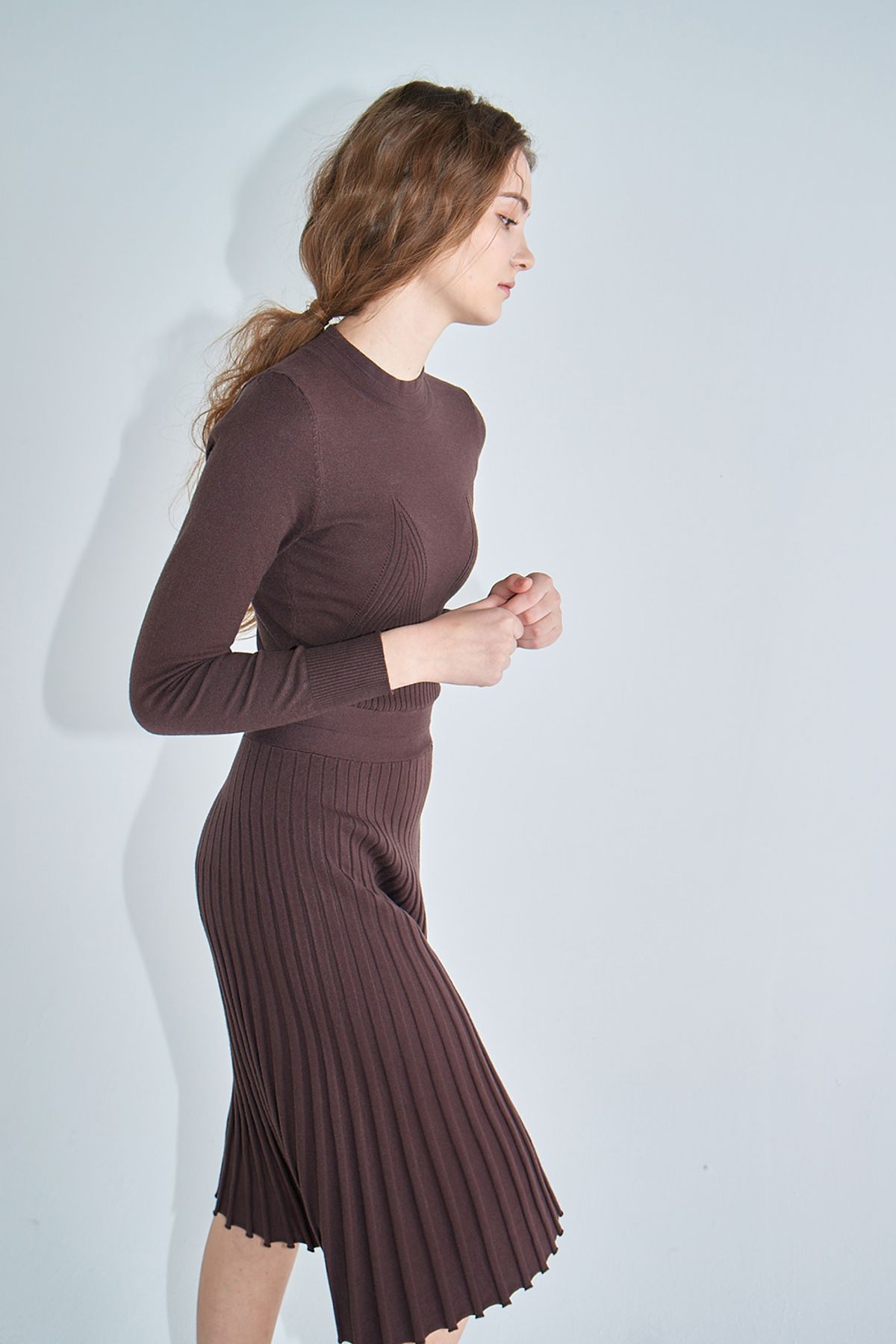 아이홀릭 캐시미어(AYIHOLIC CASHMERE) Flared rib knit dress #5colors