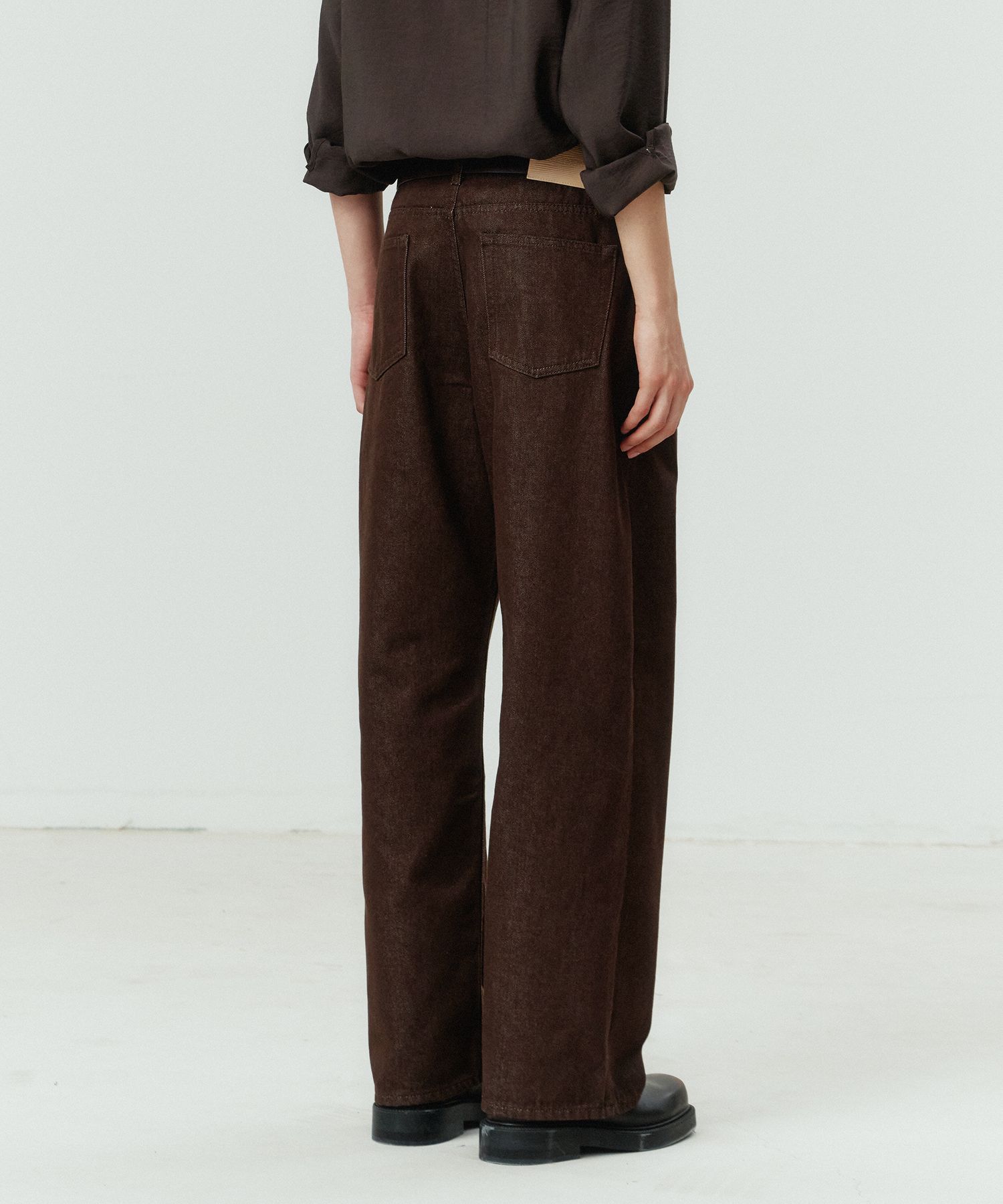 MUSINSA | FOTTNERS Two Tuck Wide Black Jeans