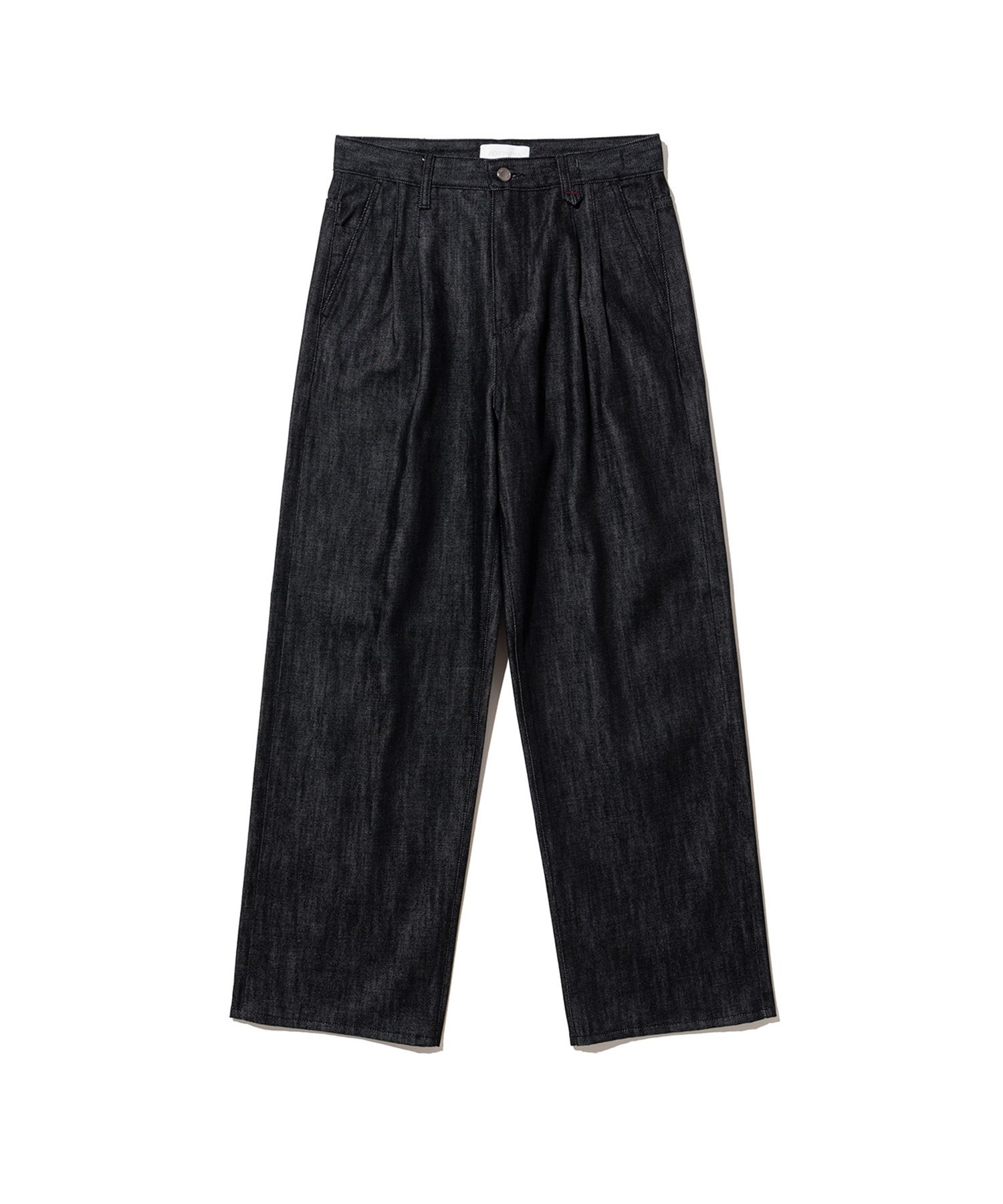 MUSINSA | FOTTNERS Two Tuck Wide Black Jeans